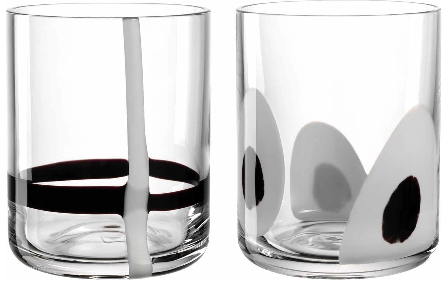 GK/2 Trinkglas sort. BANDA NERA 2 Stk.,Assortiert, D8xH10cm, 300ml