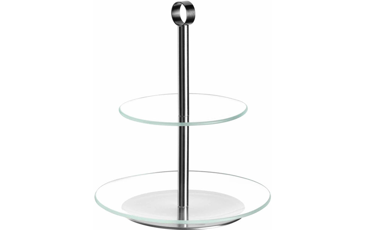 GK/Etagere 2tlg. silber CENA 1 Stk., D19xH32cm