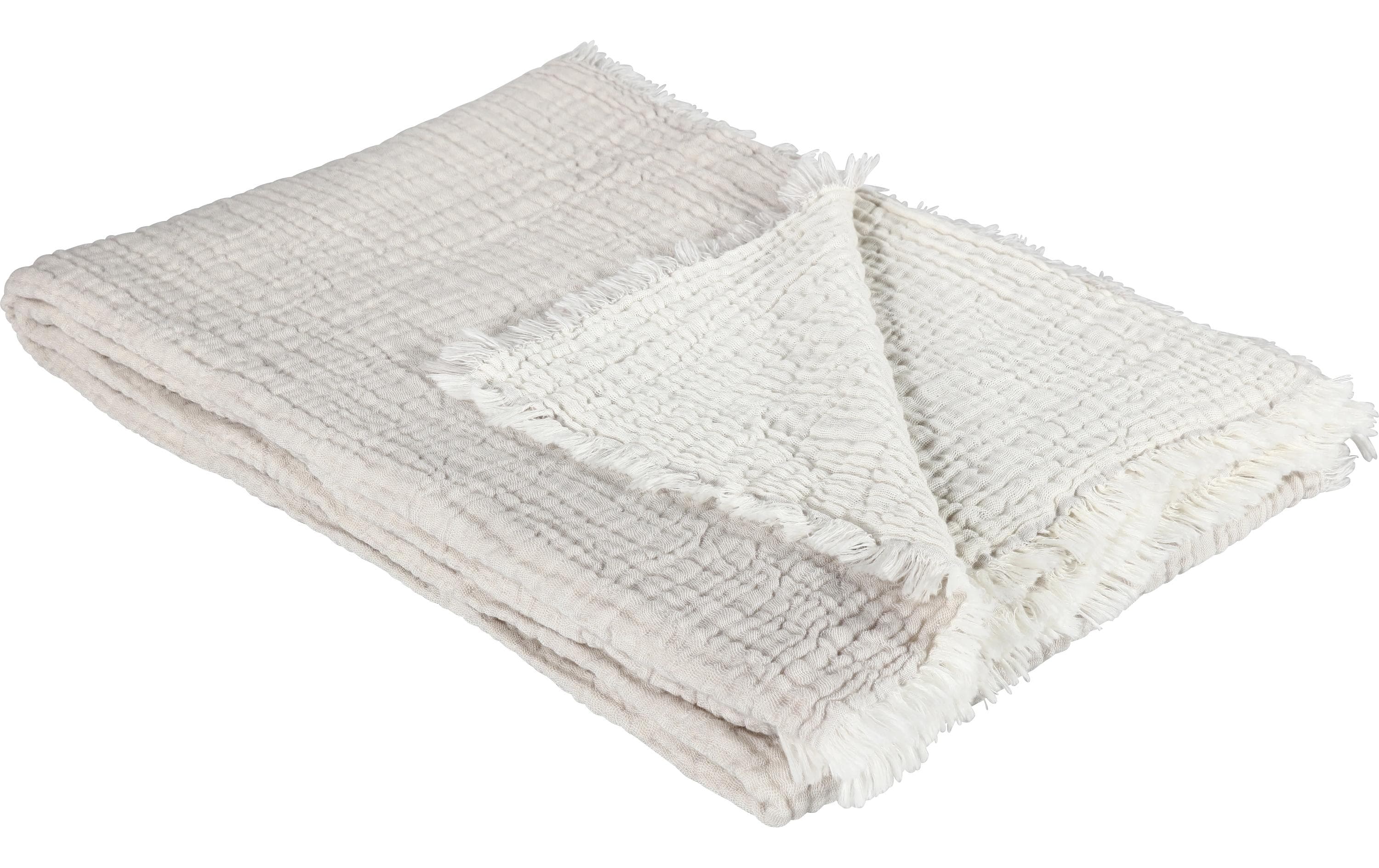 Eskimo Decke Artemis 140x200 cm, Hellgrau 100% Baumwolle, waschbar 30 Grad