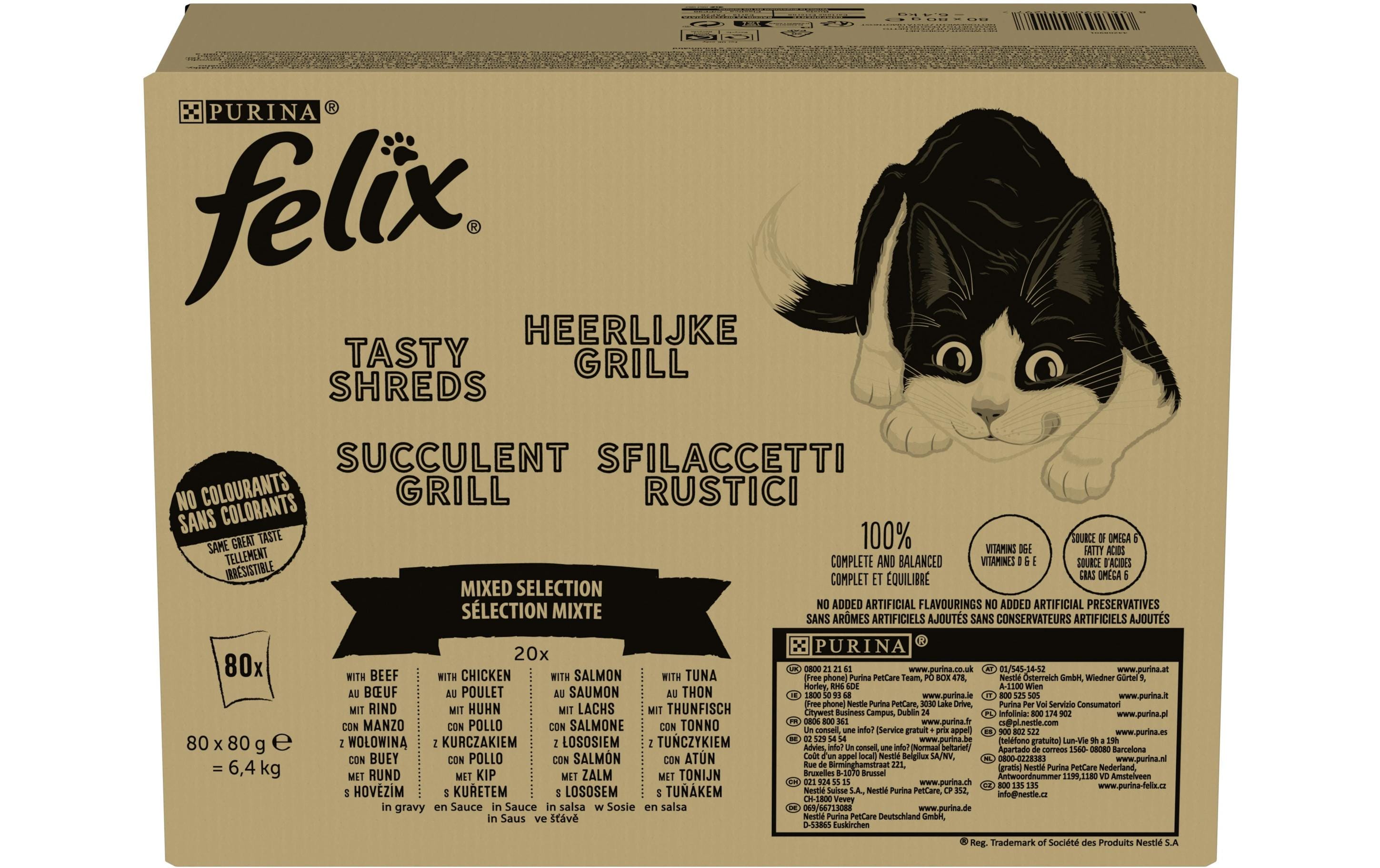 Felix Nassfutter Tasty Shreds Mix 80x80g