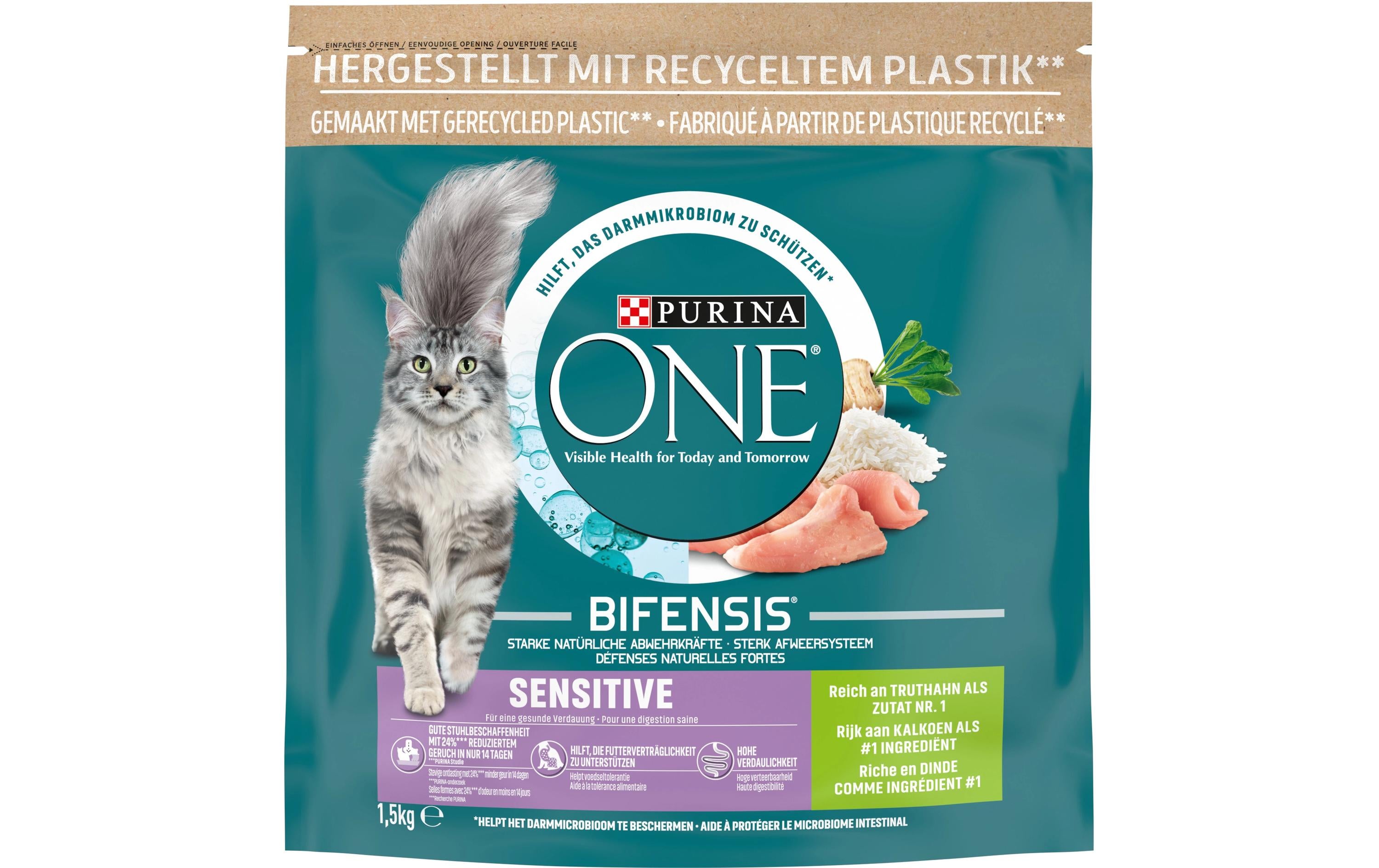 Purina One Trockenfutter Sensitive Truthahn & Reis, 1.5kg
