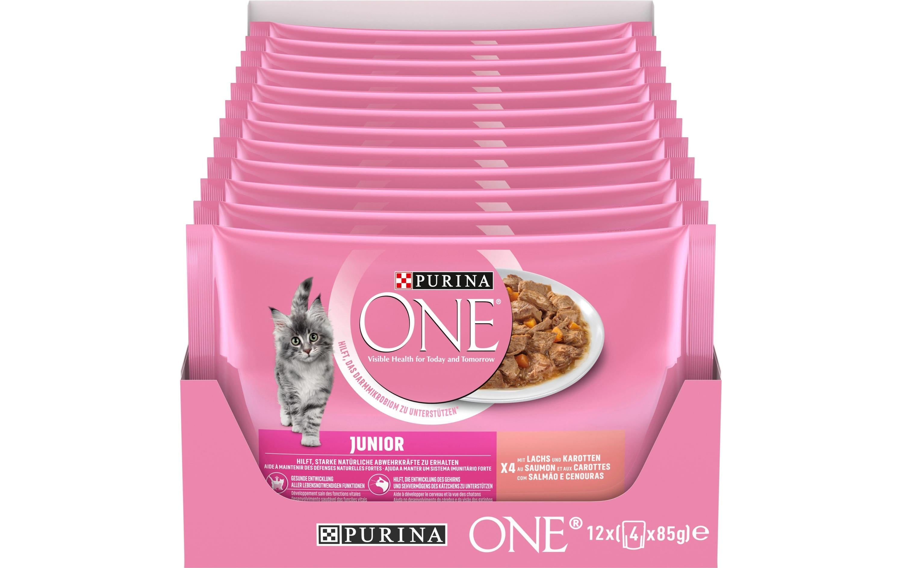 Purina One Nassfutter Junior Lachs 4x85g