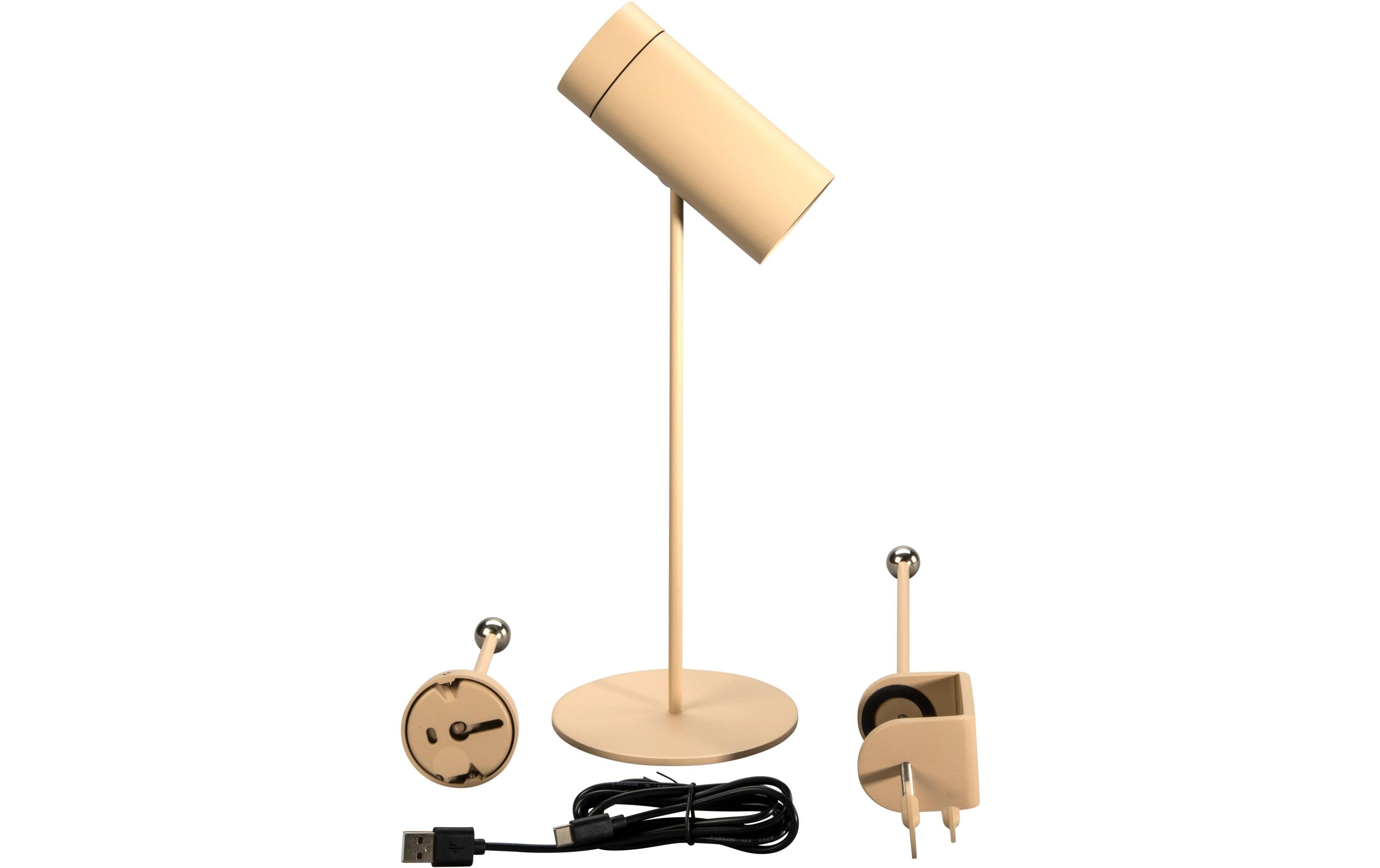Konstsmide Multi USB-Tischleuchte Sand LED 2200/3000K, Dimmbar / IP54