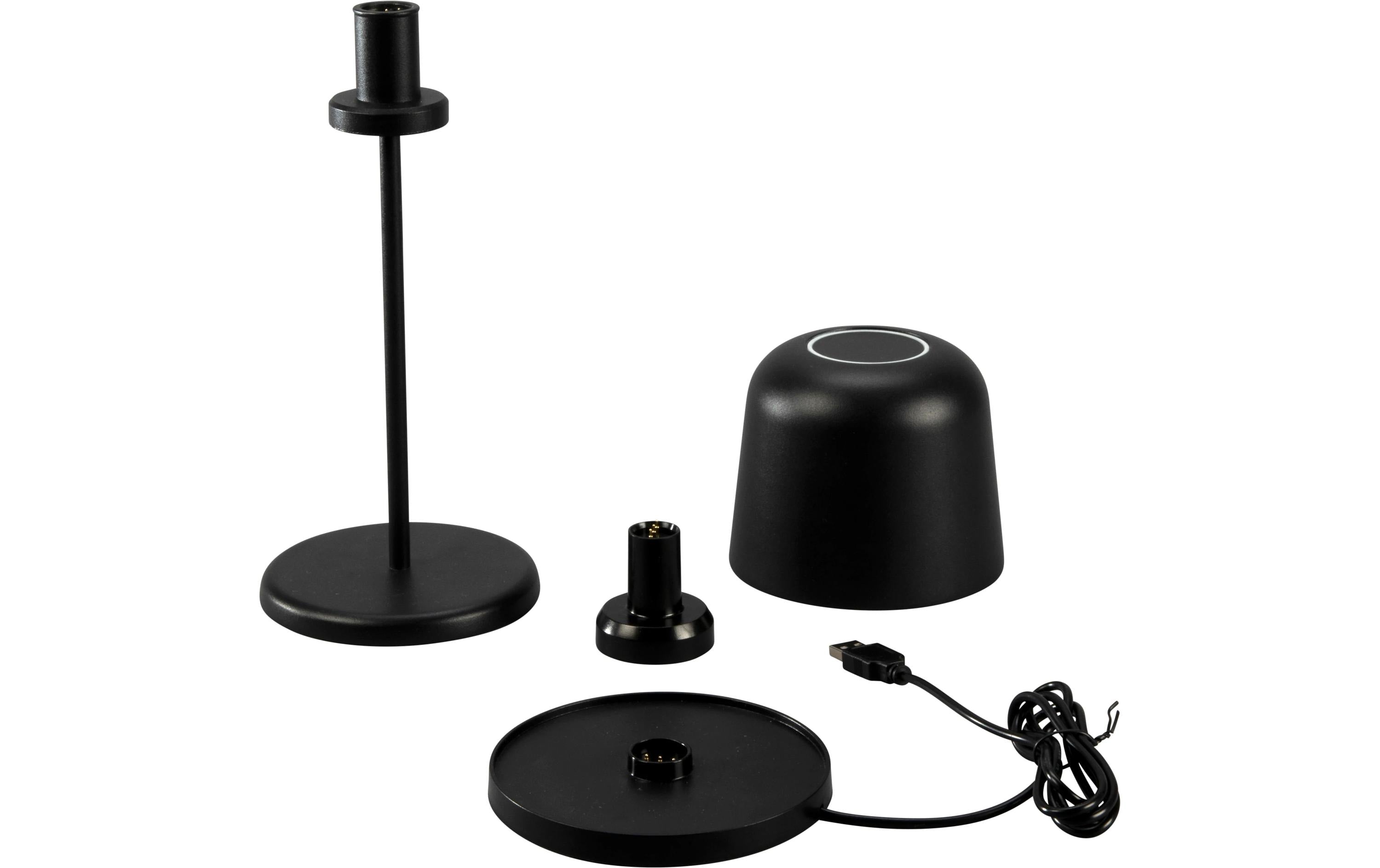 Konstsmide Biot USB-Tischleuchte Schwarz LED 2200/2700K, Dimmbar / IP54