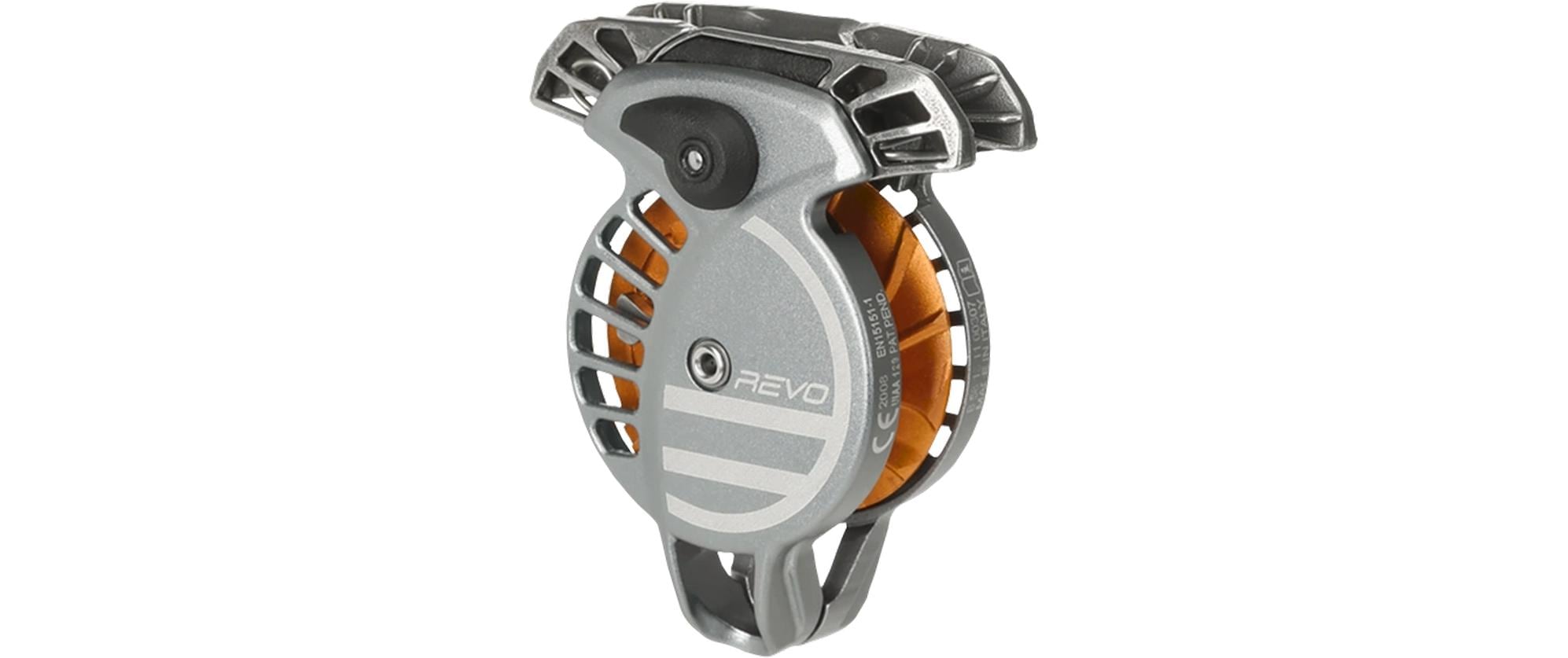 WC Revo Belay Device Gunmetal/Tangerine