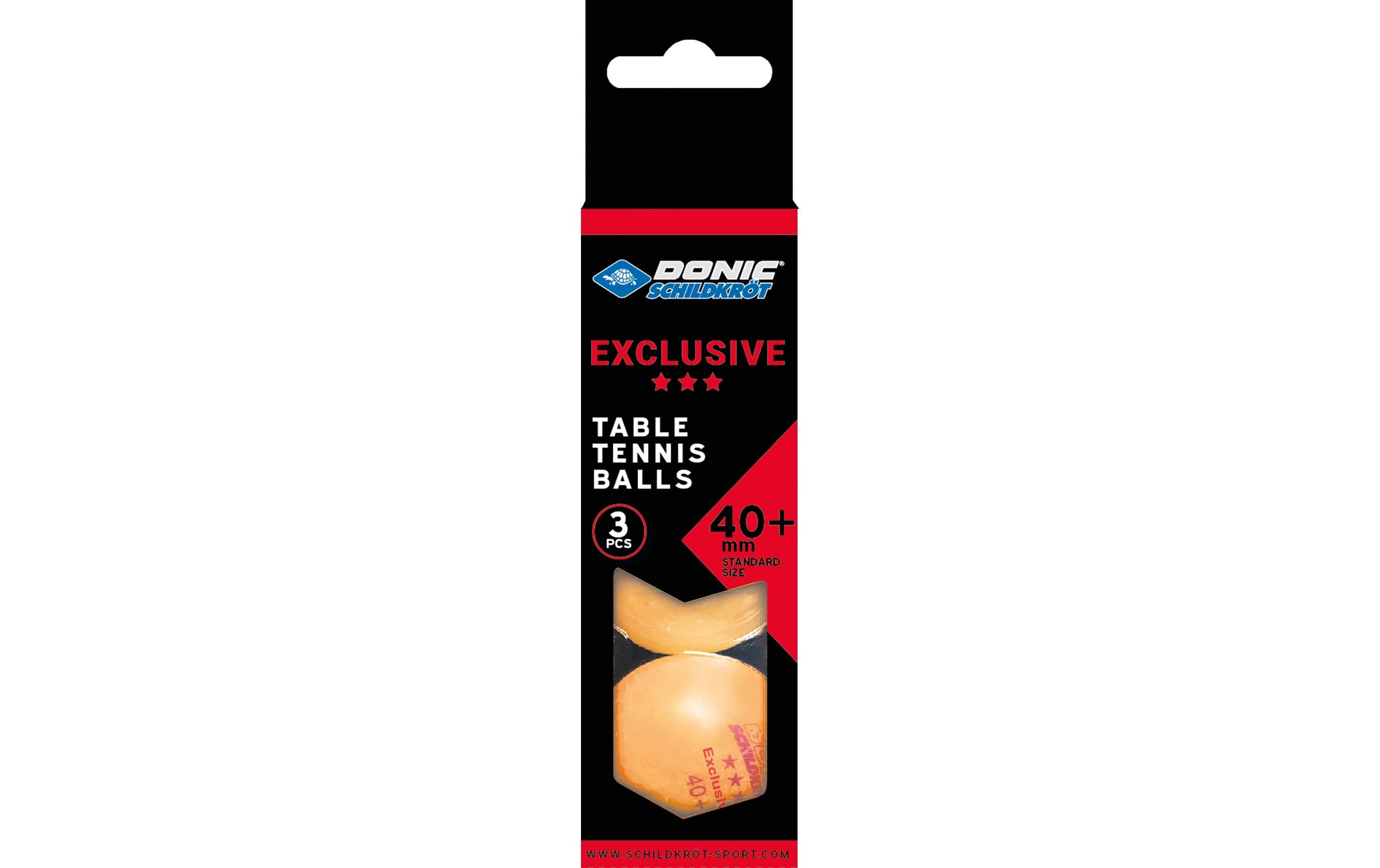 DONIC Schildkröt 3-Stern Excl. Poly 40+ orange 3 St.