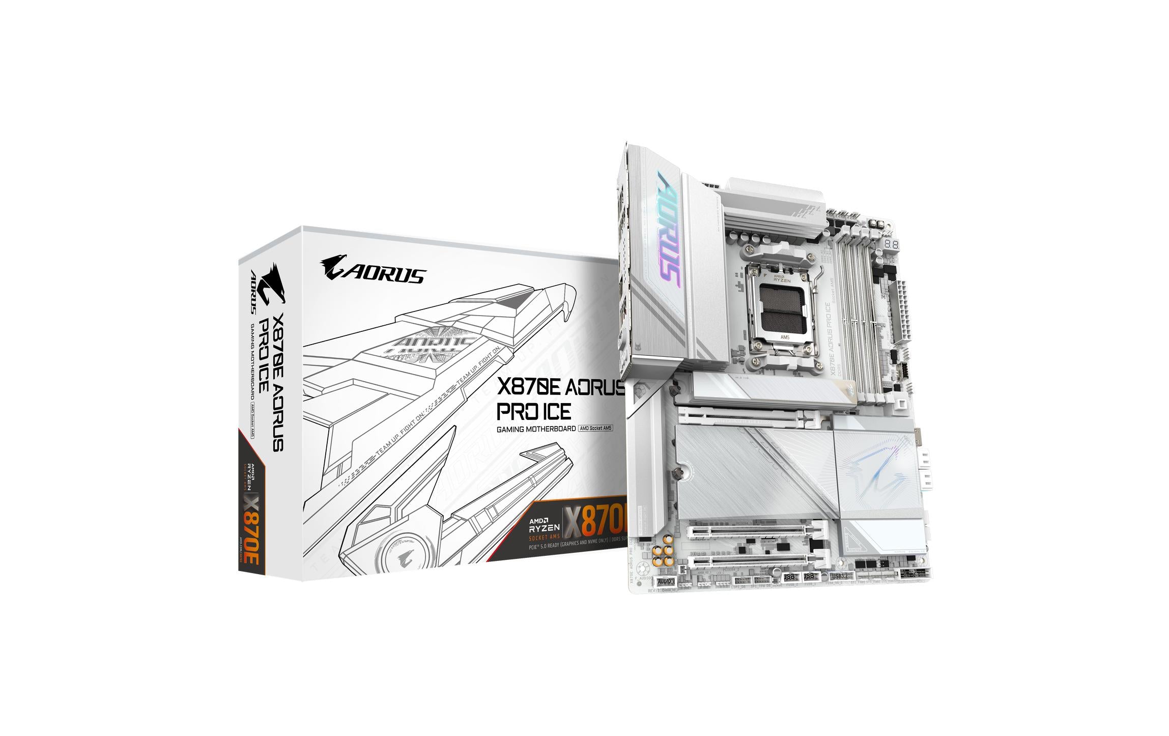 Gigabyte X870E AORUS PRO ICE, ATX AM5, AMD X870E, 4x DDR5, WIFI 7