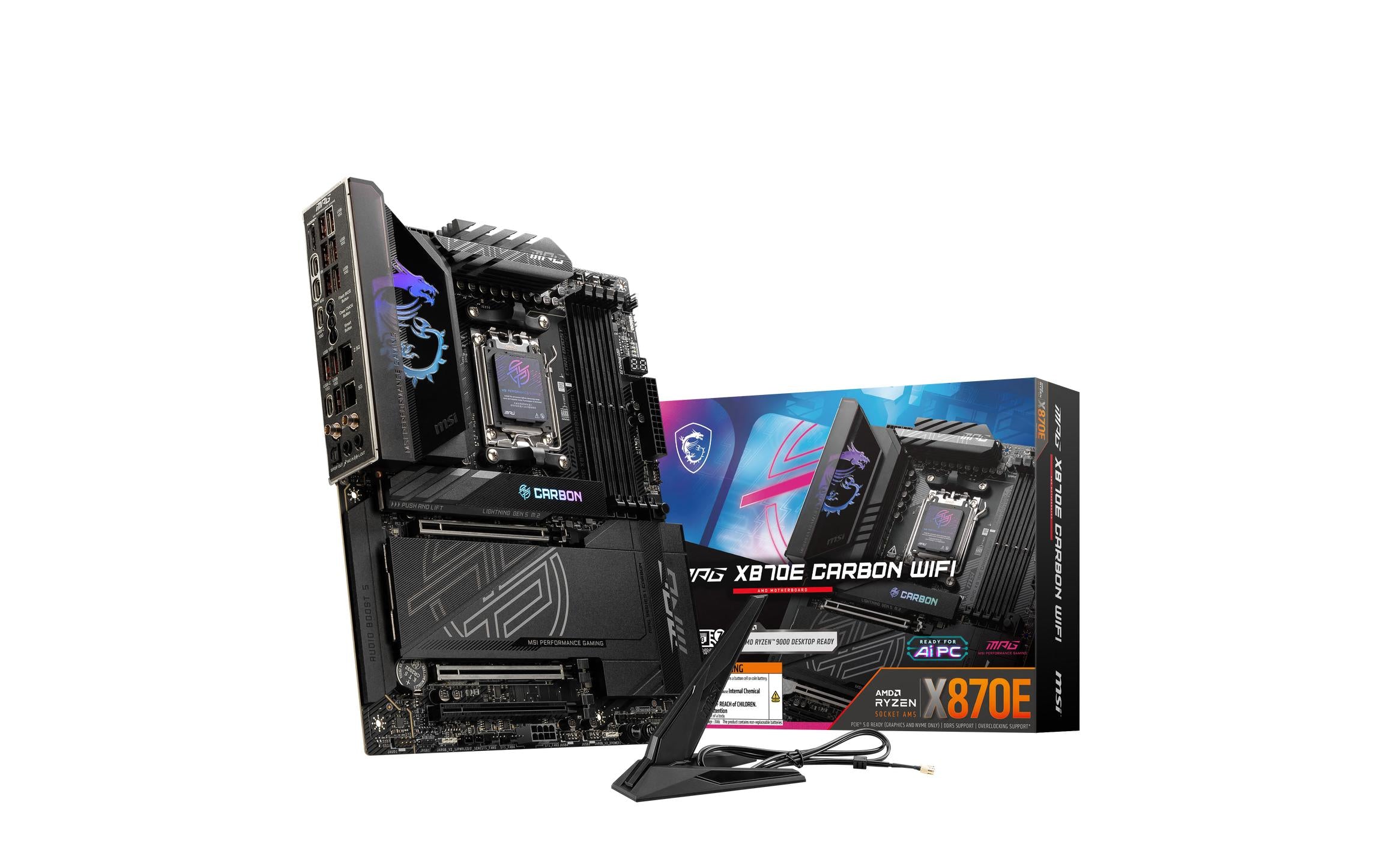 MSI MPG X870E CARBON WIFI, AM5, ATX AMD X870E, 4x DDR5, PCIe 5.0, HDMI