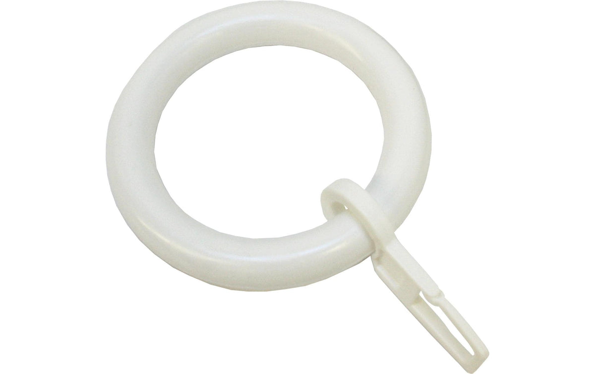 Gardinia Vorhangringe inkl.Faltenlegehaken 10Stück,Weiss,max.D innen:2.8cm,Kunststoff