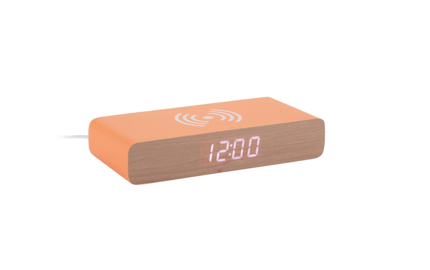 KARLSSON Wecker Retro Flat LED inkl. USB Kabel, MDF, Bright Orange
