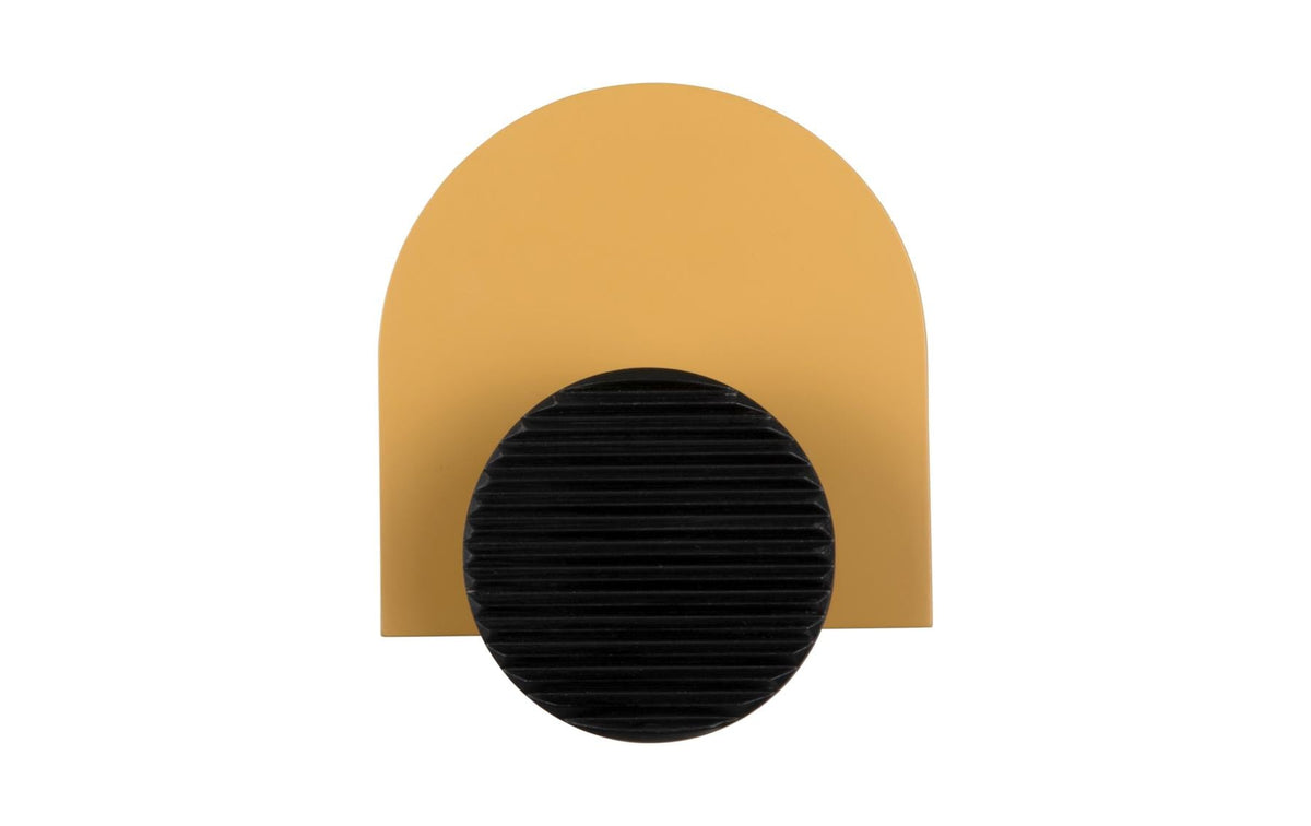 present time Wandhaken Single Knob MDF aus China, 18x4.5x15cm, Ochre yellow