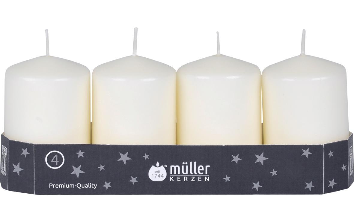 Müller Kerzen Stumpenkerzen 4er Set Vanille, 8x4.8 cm (HxD)