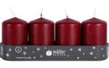 Müller Kerzen Stumpenkerzen 4er Set Dunkelrot, 8x4.8 cm (HxD)