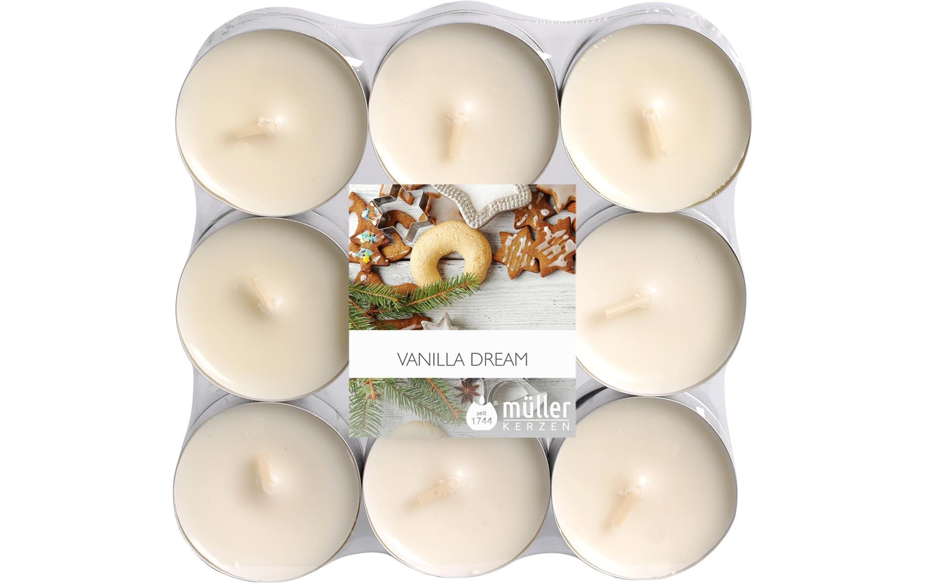 Müller Kerzen Teelichter, 18 Stück Vanilla Dream