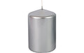 Müller Kerzen Stumpenkerze Silber Glanz, 10x6.8 cm (HxD)