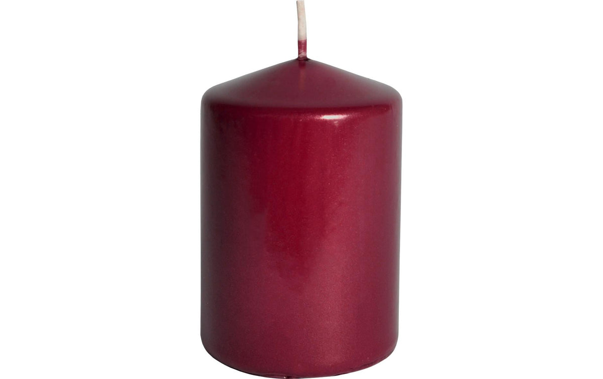 Müller Kerzen Stumpenkerze Bordeaux Glanz, 10x6.8 cm (HxD)