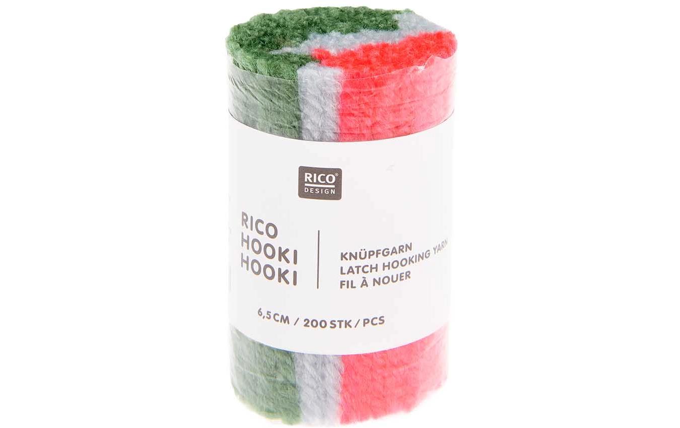 Rico Hooki Hooki Knüpfgarn, grün maromoiert, 6.5 cm, ca. 200 Fäden
