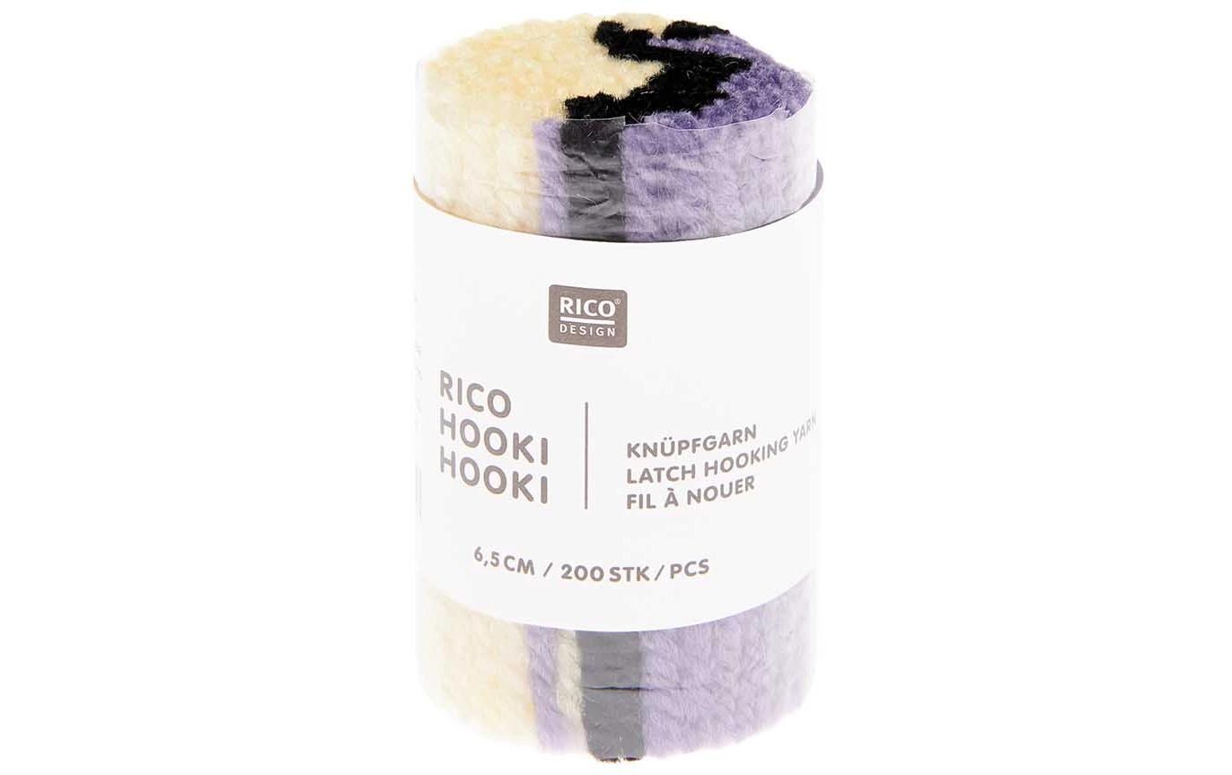 Rico Hooki Hooki Knüpfgarn, hellgelb marmoriert, 6.5 cm, ca. 200 Fäden