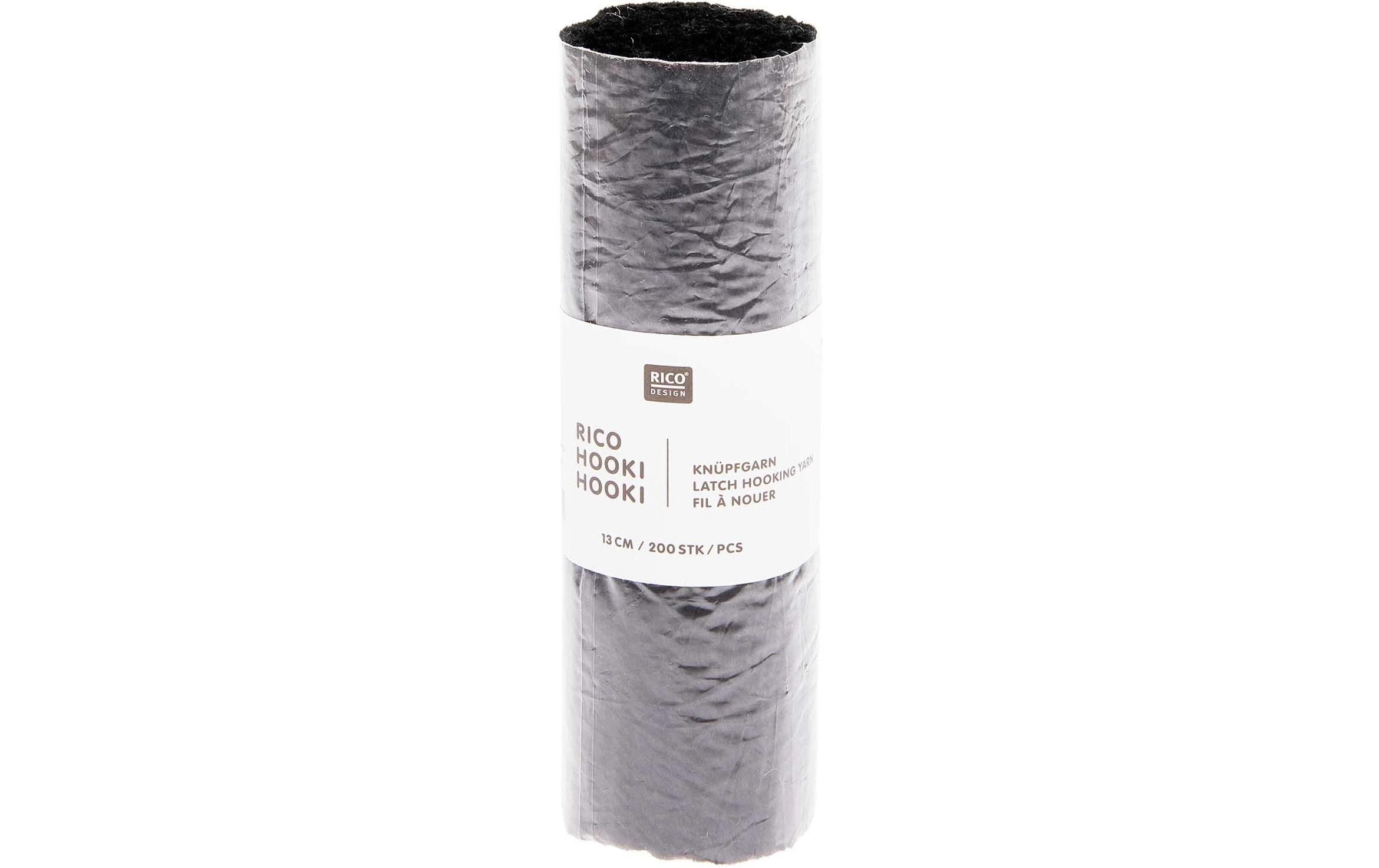 Rico Hooki Hooki Knüpfgarn, schwarz 13 cm, ca. 200 Fäden