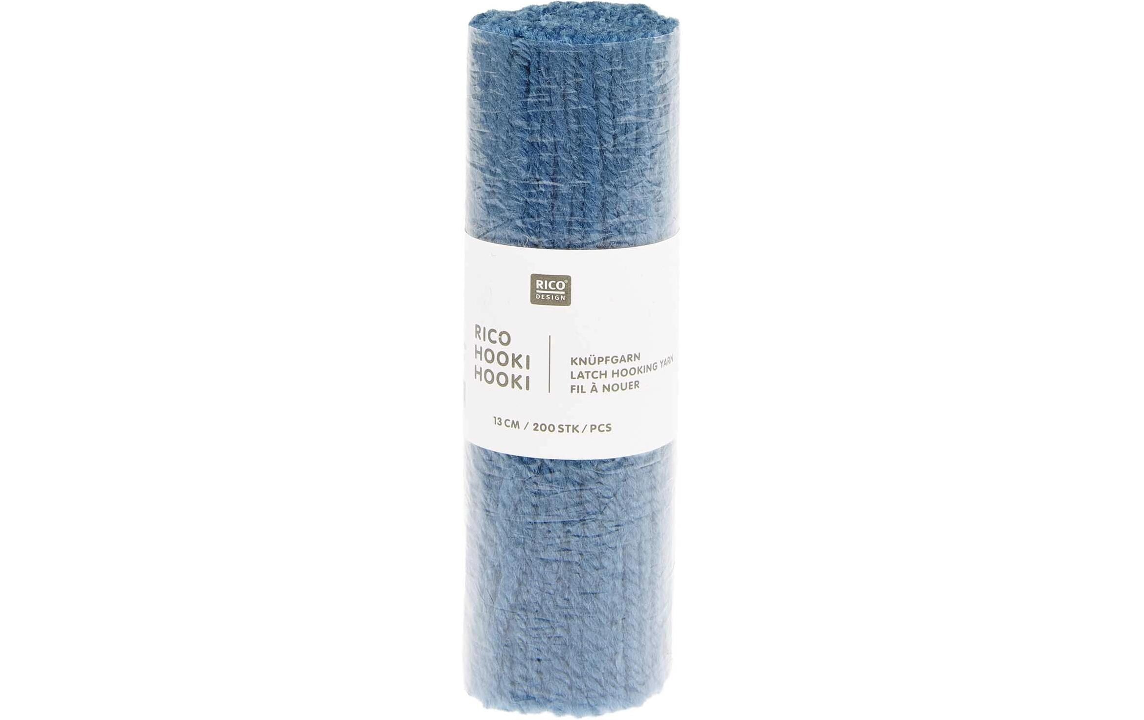 Rico Hooki Hooki Knüpfgarn, ozeanblau 13 cm, ca. 200 Fäden