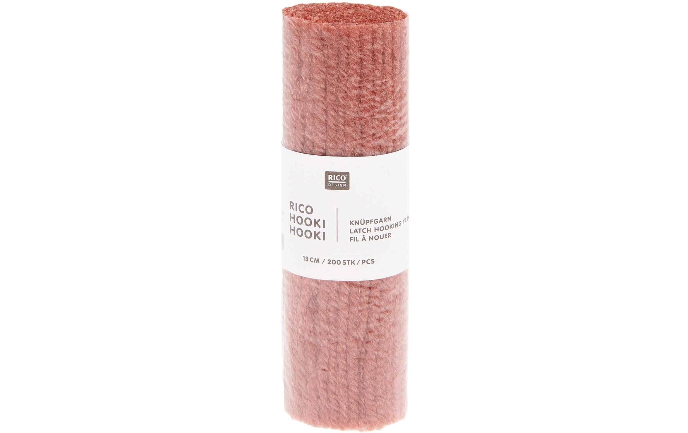 Rico Hooki Hooki Knüpfgarn, lachsrot 13 cm, ca. 200 Fäden