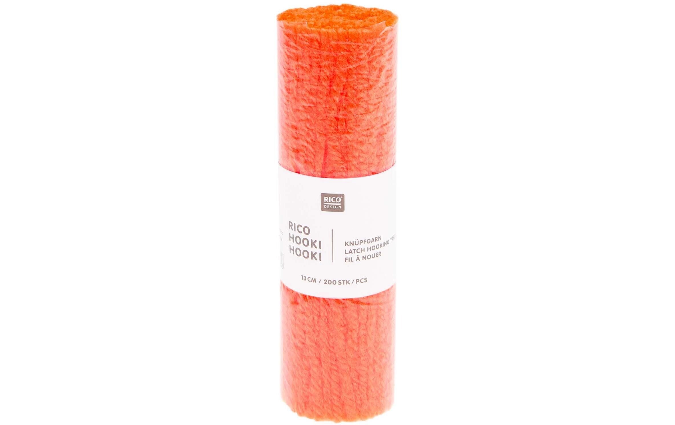 Rico Hooki Hooki Knüpfgarn, neon orange 13 cm, ca. 200 Fäden