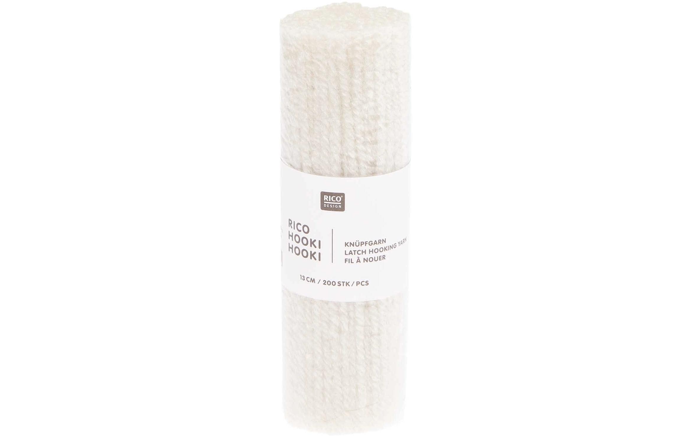 Rico Hooki Hooki Knüpfgarn, offwhite 13 cm, ca. 200 Fäden