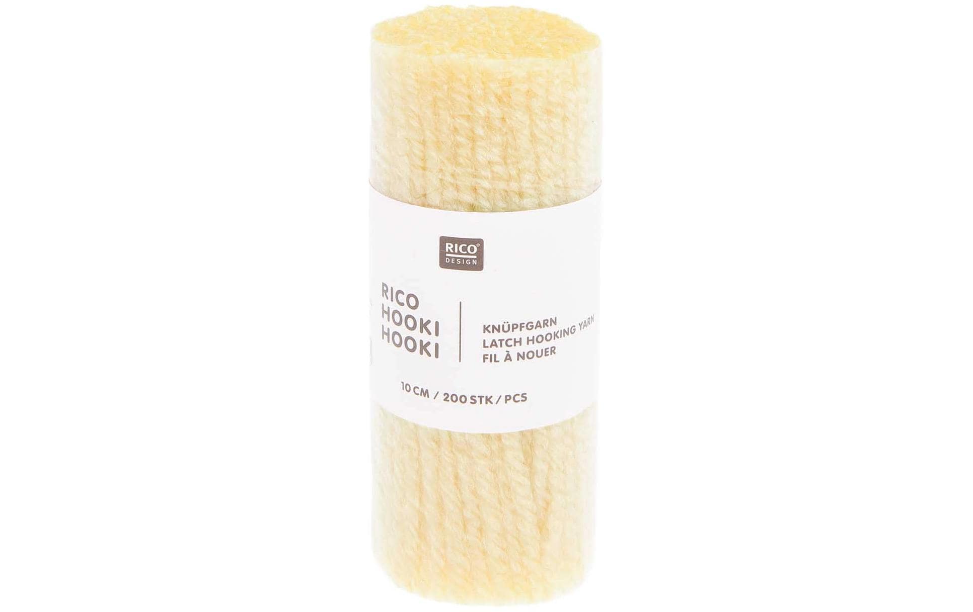 Rico Hooki Hooki Knüpfgarn, hellgelb 10 cm, ca. 200 Fäden