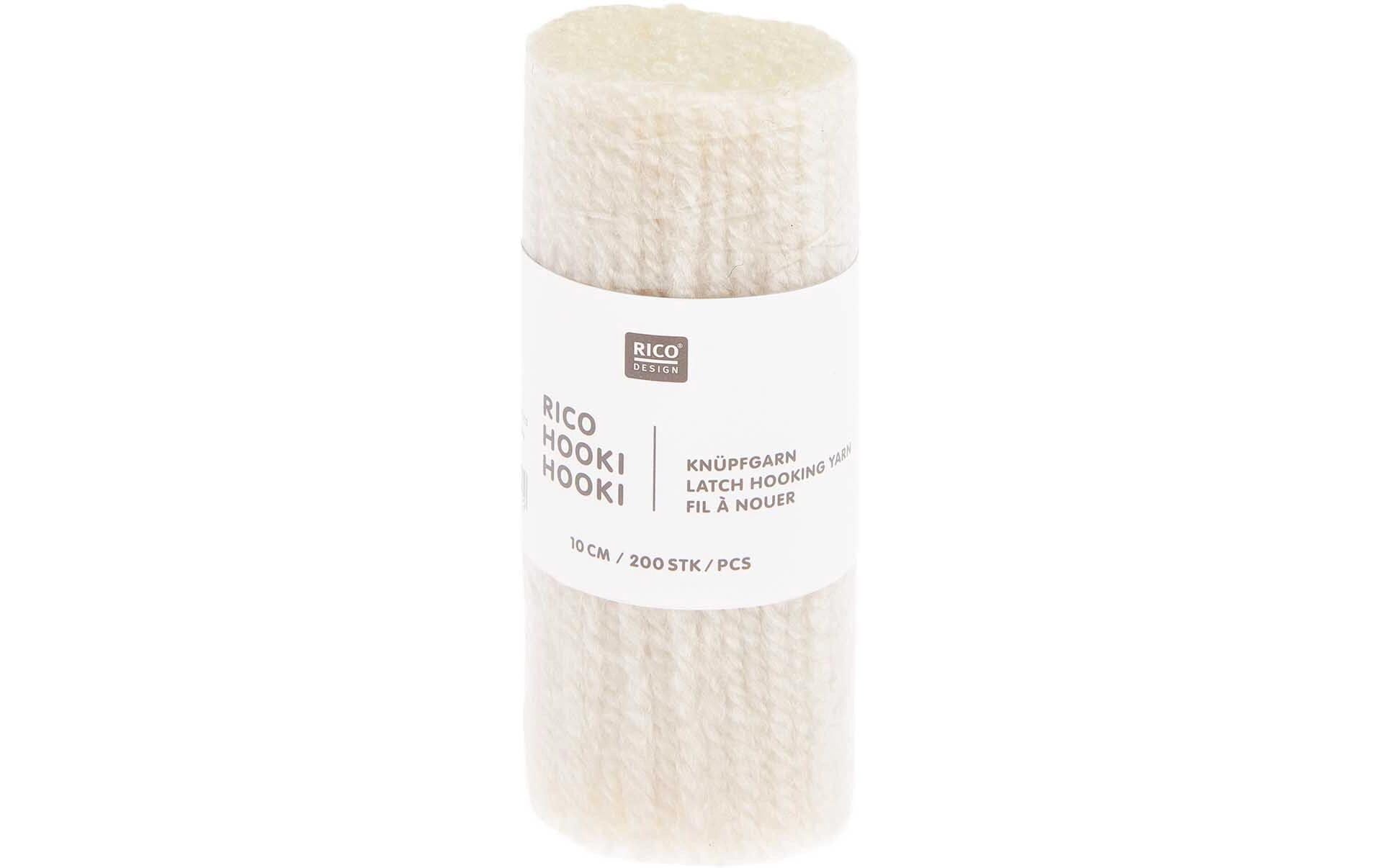 Rico Hooki Hooki Knüpfgarn, offwhite 10 cm, ca. 200 Fäden
