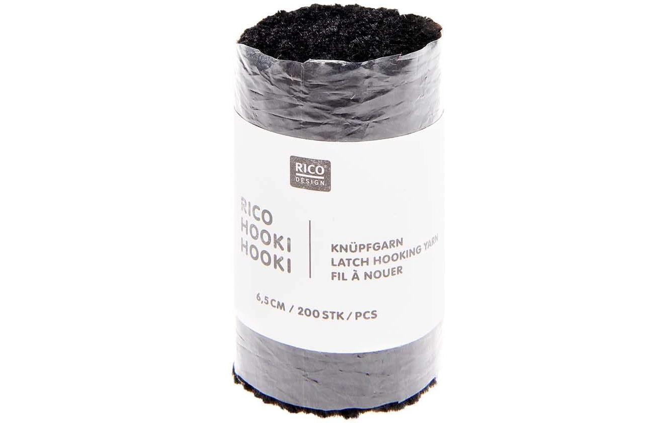 Rico Hooki Hooki Knüpfgarn, schwarz 6.5 cm, ca. 200 Fäden