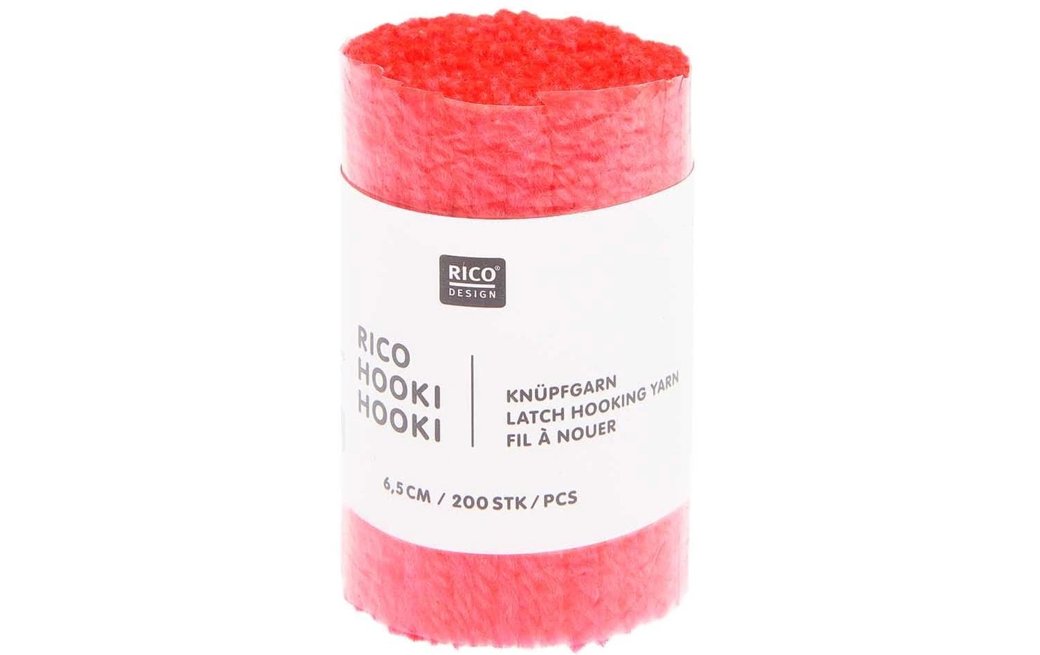 Rico Hooki Hooki Knüpfgarn, neon, pink 6.5 cm, ca. 200 Fäden