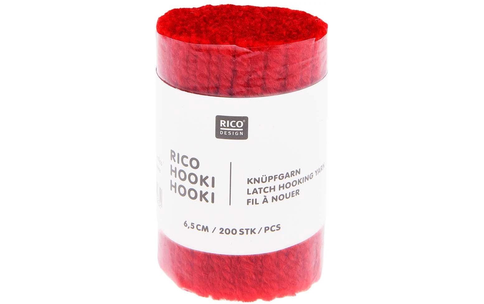 Rico Hooki Hooki Knüpfgarn, Rot 6.5 cm, ca. 200 Fäden