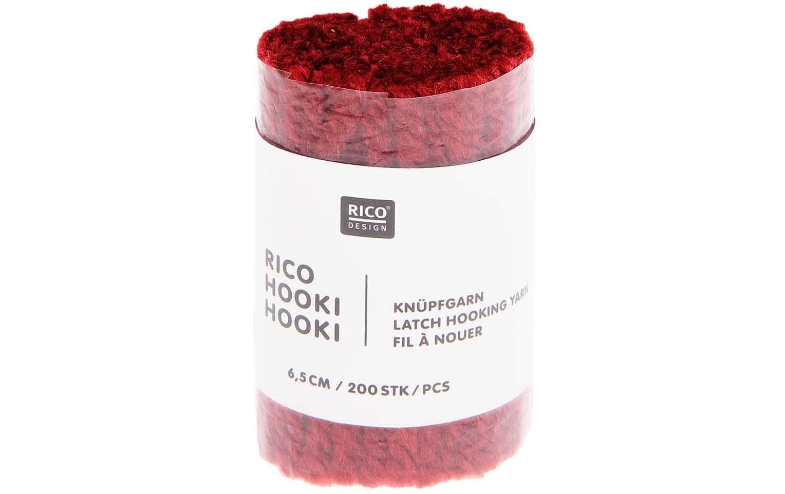 Rico Hooki Hooki Knüpfgarn, Dunkel Rot 6.5 cm, ca. 200 Fäden