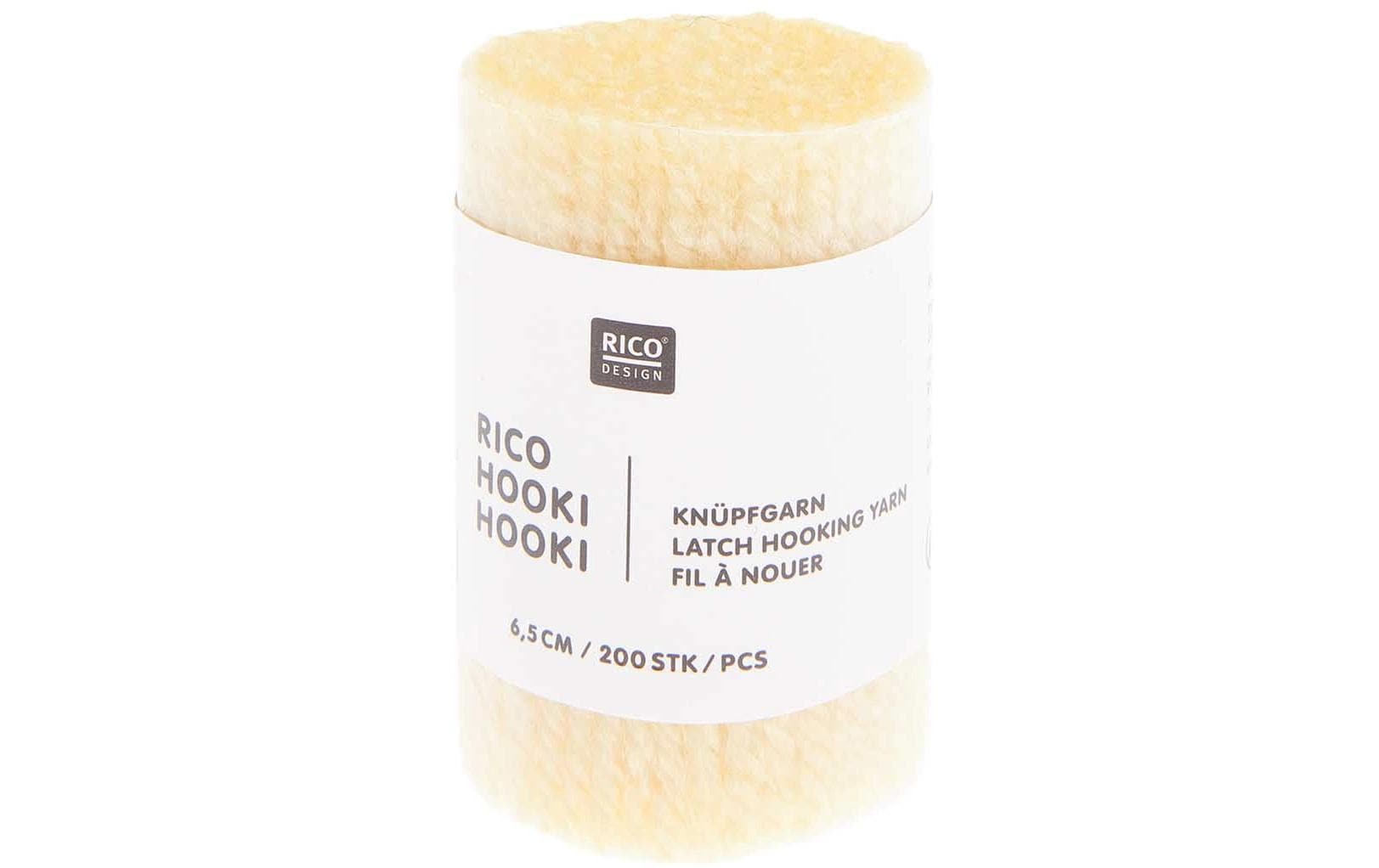 Rico Hooki Hooki Knüpfgarn, hellgelb 6.5 cm, ca. 200 Fäden