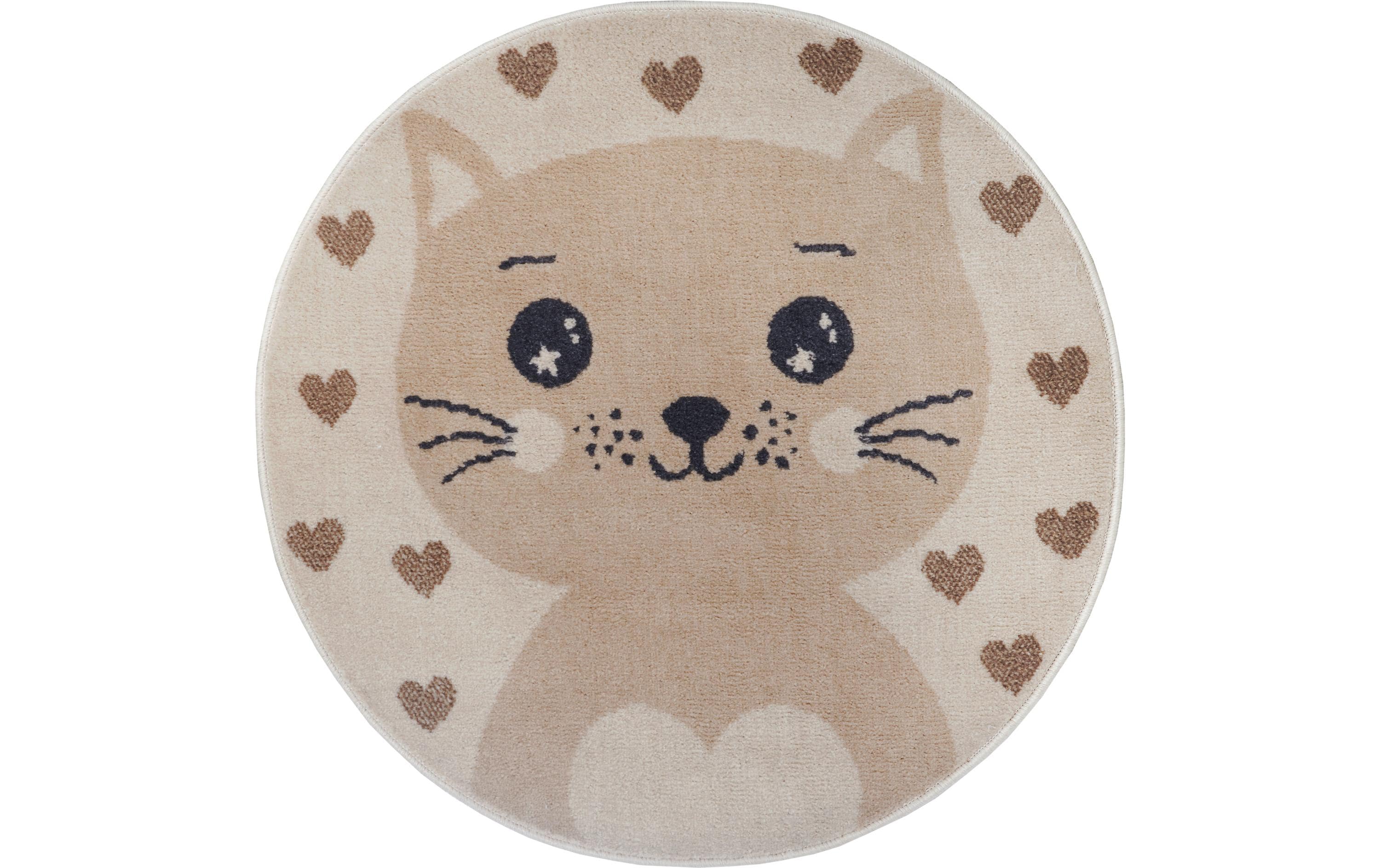 Hanse Home Kinderteppich Cat 100% Polypropylen, 140 cm, Creme/Beige