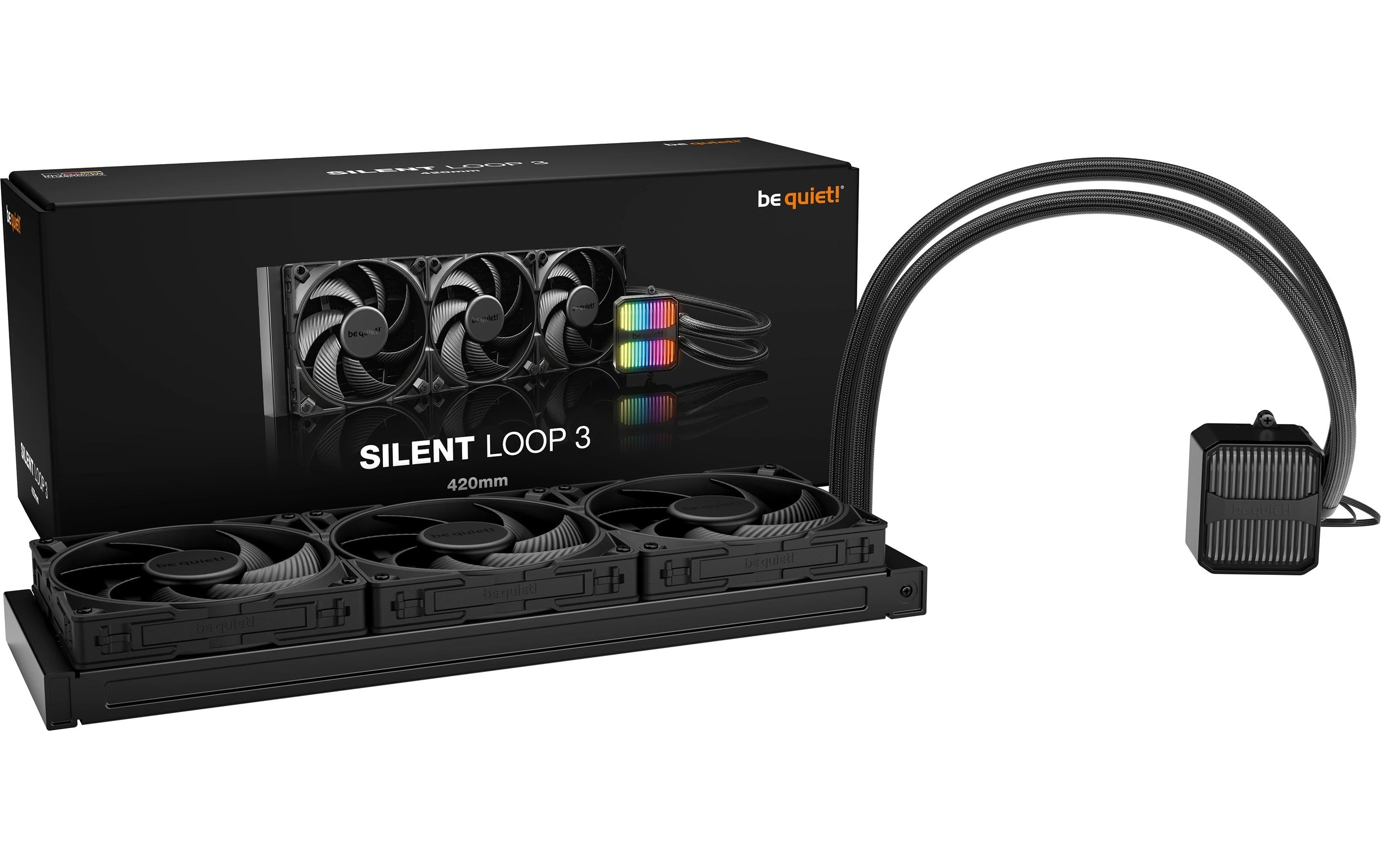 Wasserkühler be quiet! silent Loop 3 420mm kompatibel zu Intel/AMD, 3x 140mm Radiator