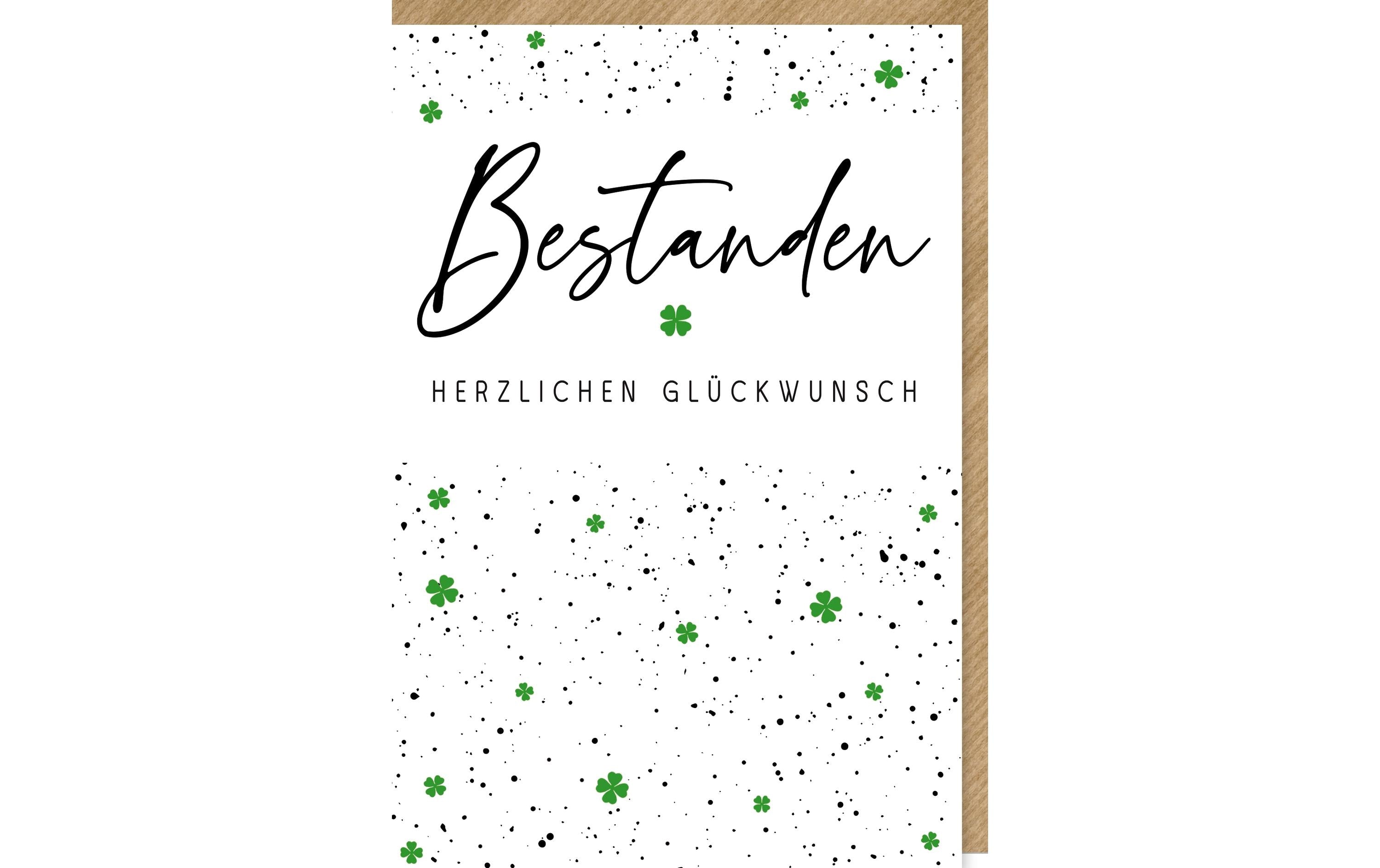 B+C Grusskarte Prüfung 11,5x17cm