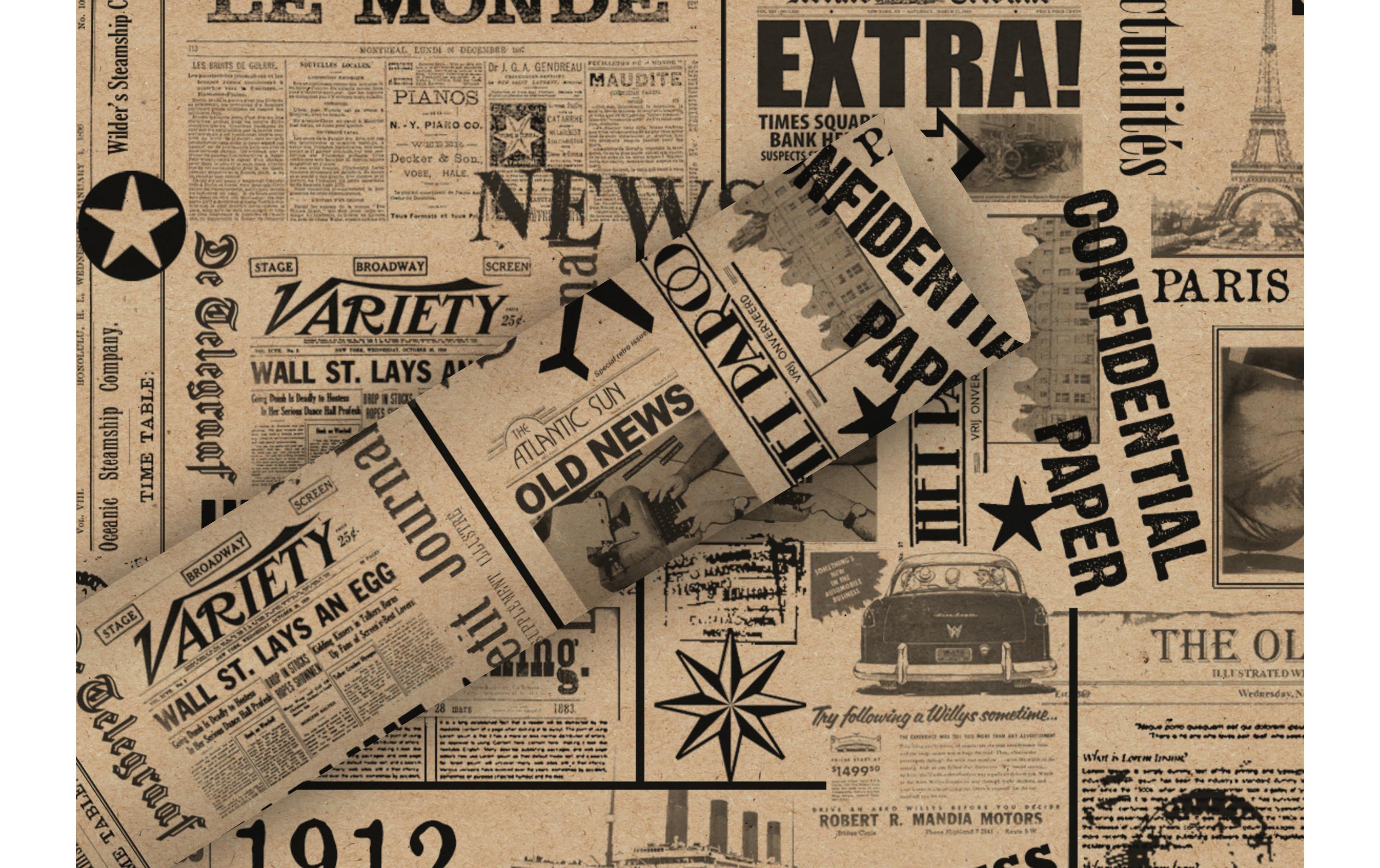 B+C Geschenkpapier 2mx70cm By Nature braun News schw.