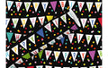 B+C Geschenkpapier 2mx70cm Wimpel schwarz