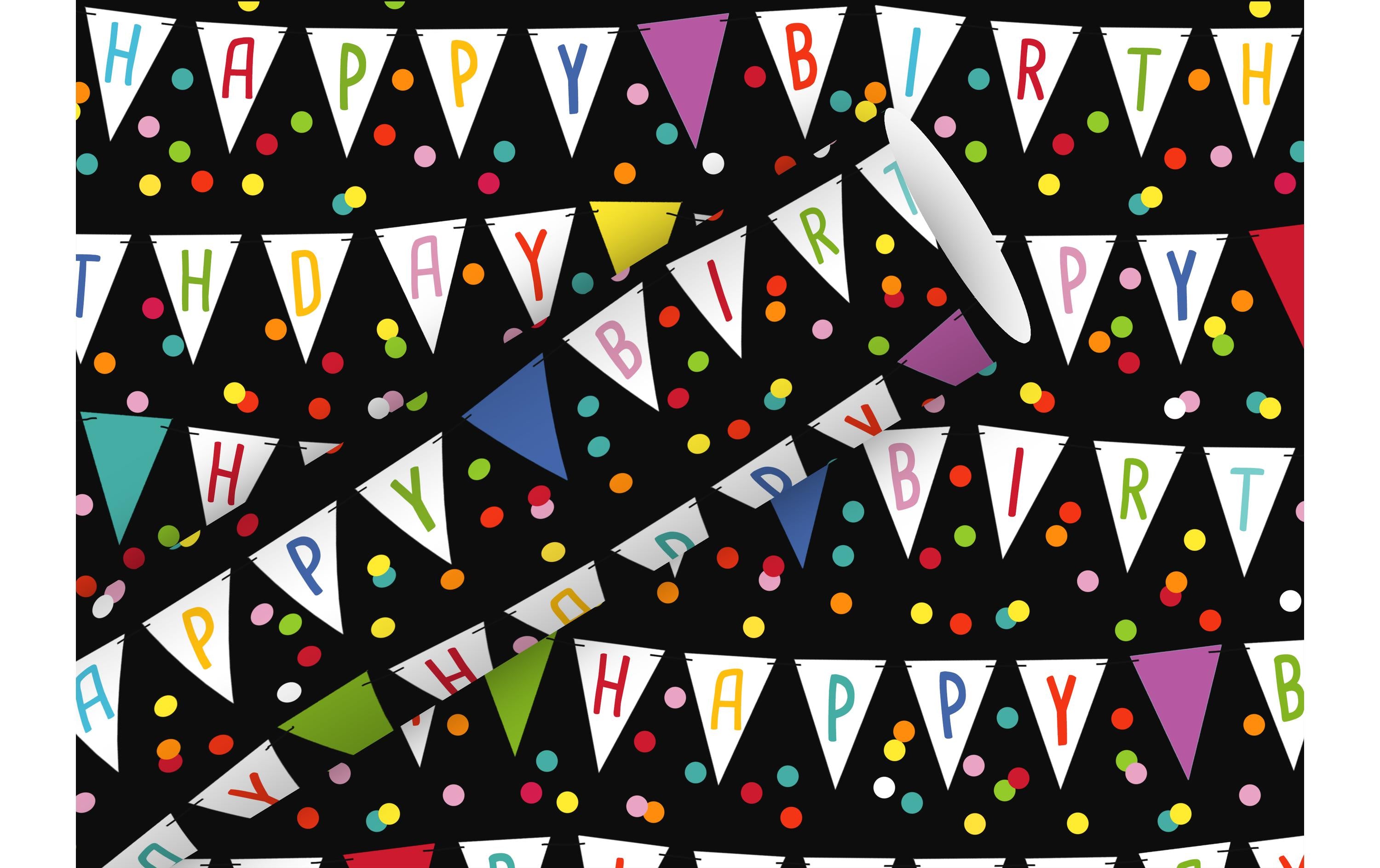 B+C Geschenkpapier 2mx70cm Wimpel schwarz