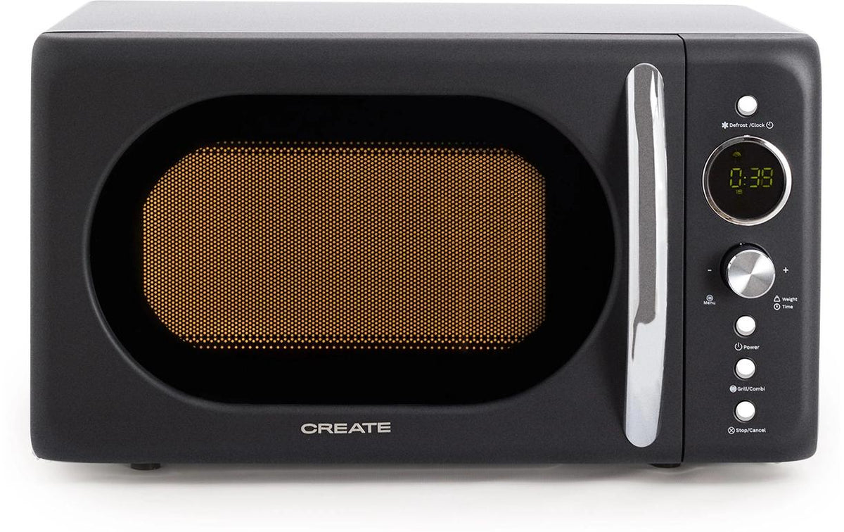Create Mikrowelle Retro Schwarz 900W
