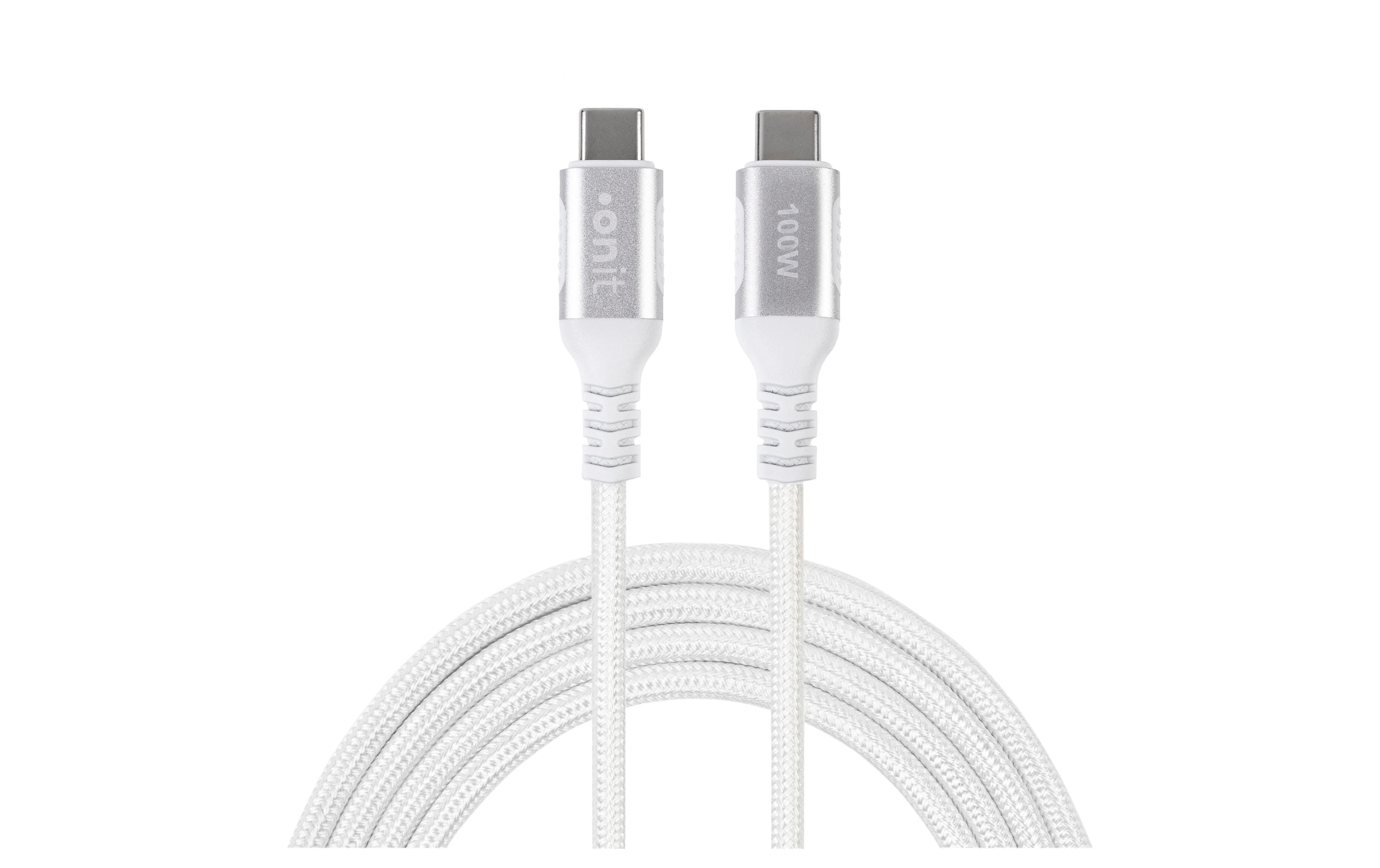 onit USB-Kabel C-C weiss 2m USB 3.2Gen2 / 100W / 10Gbps / 4k@60Hz