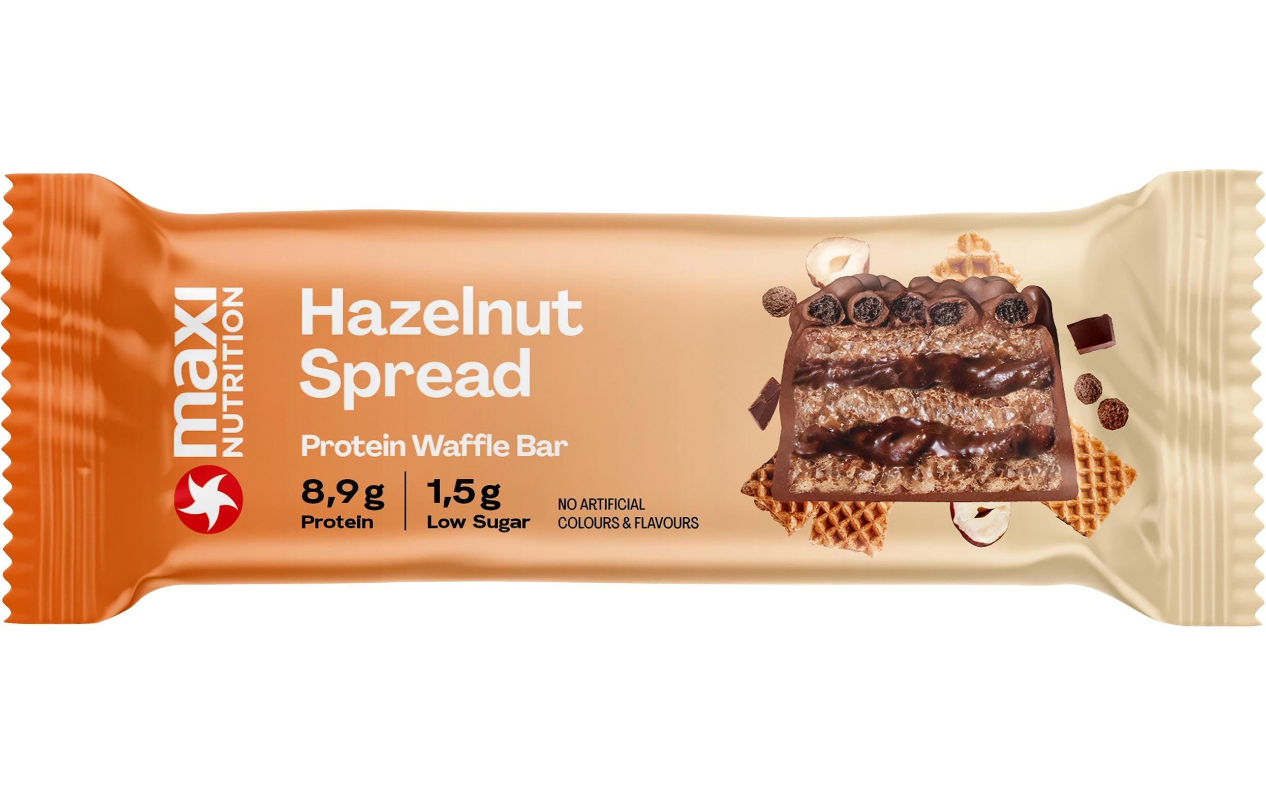 Maxi Nutrition Protein Waffel Riegel Hazelnut Spread, Box: 12x 39g