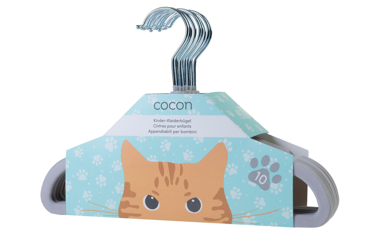 COCON Kinderkleiderbügel 10 Stück, Hellgrau