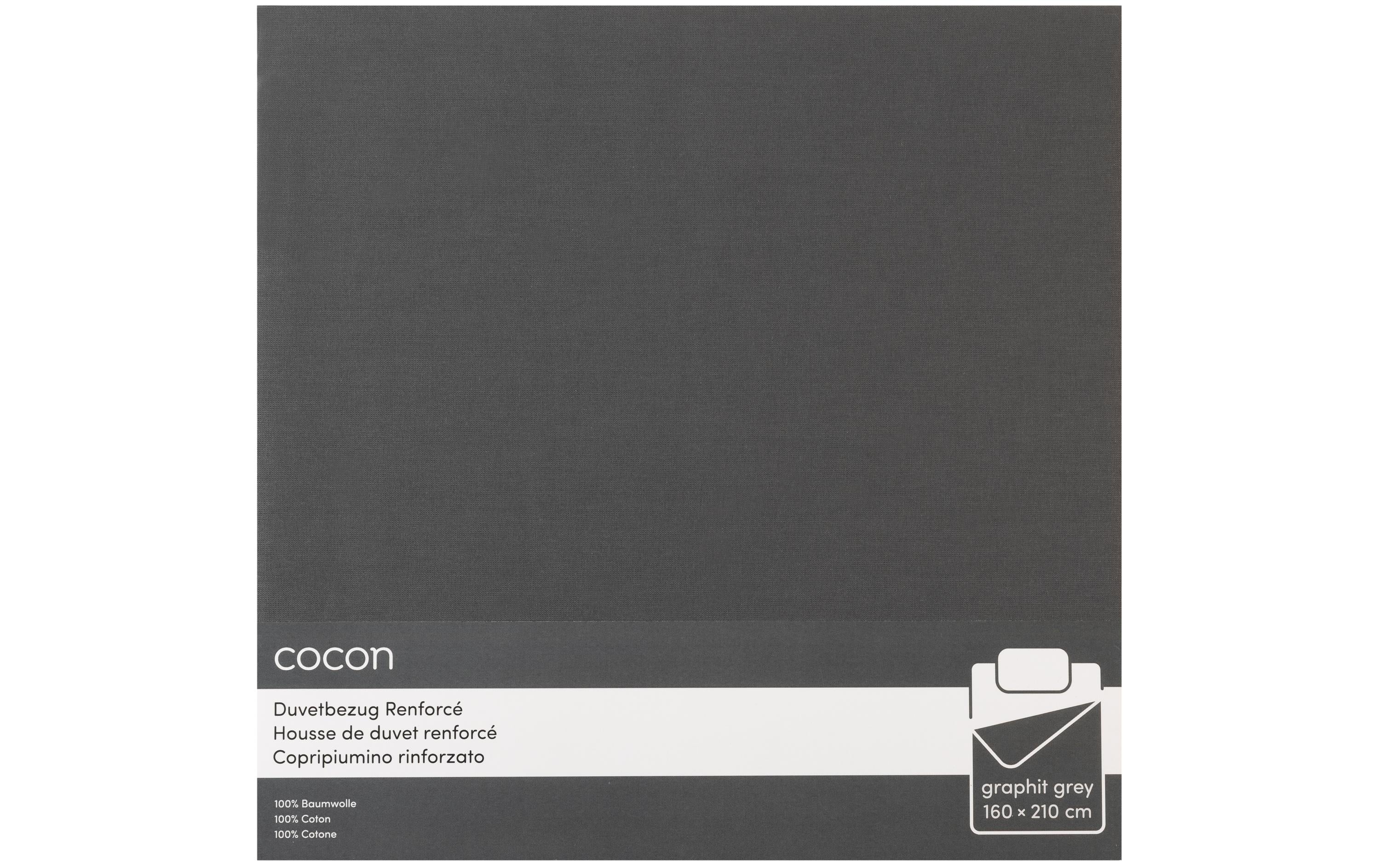 COCON Duvetbezug Renforcé 160x210 cm, grau