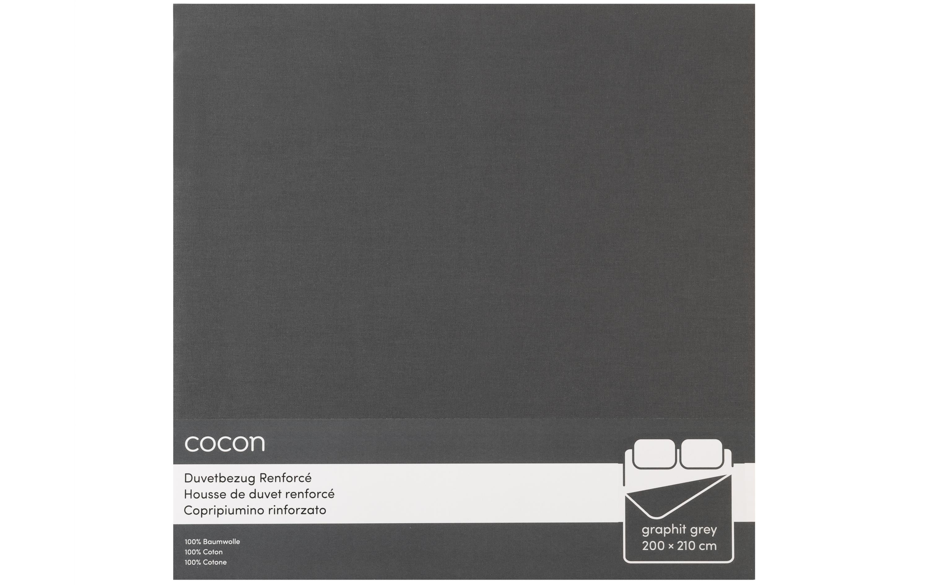 COCON Duvetbezug Renforcé 200x210 cm, grau