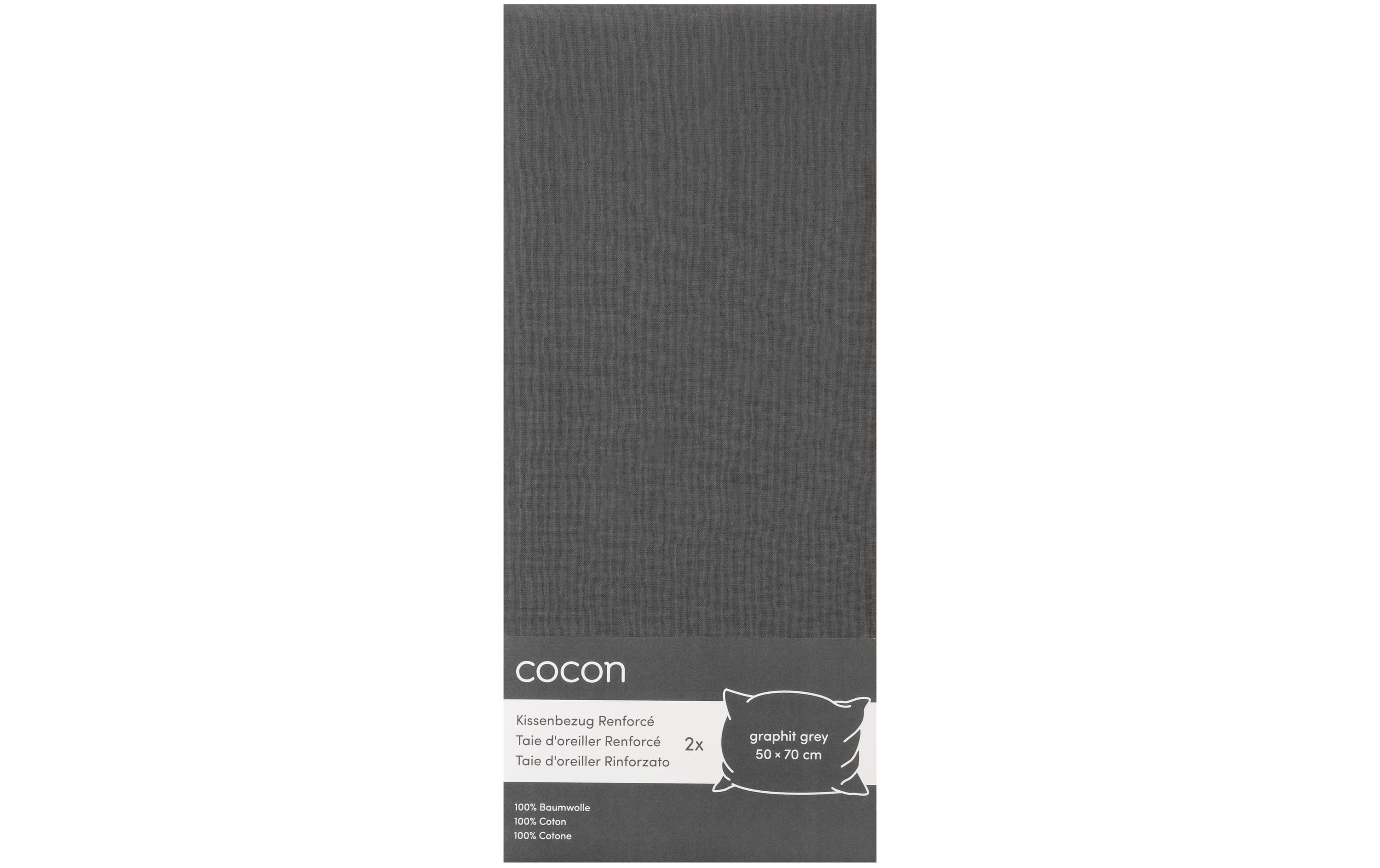 COCON Kissenbezug Renforcé 2 Stk., 50x70 cm, grau