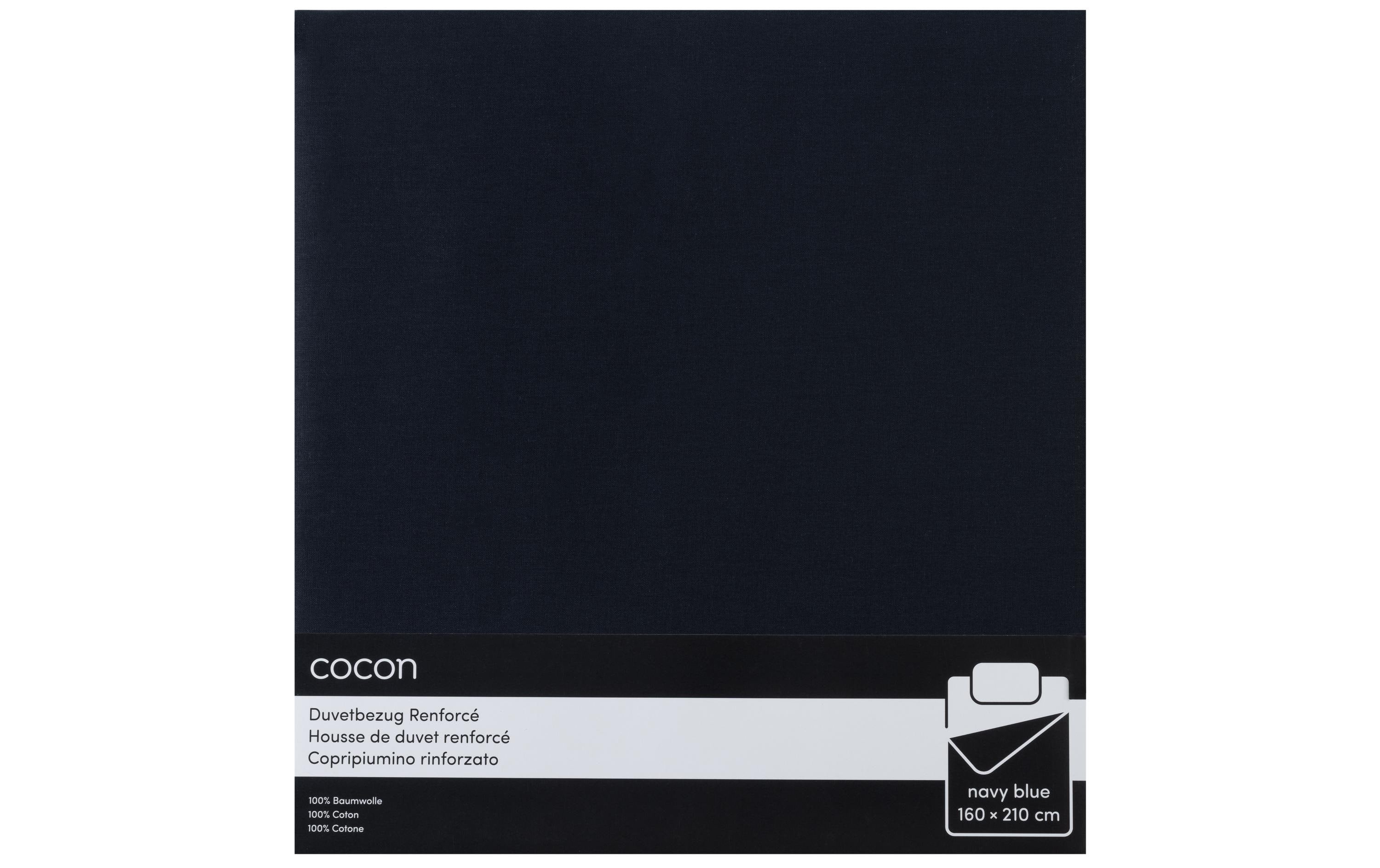 COCON Duvetbezug Renforcé 160x210 cm, dunkelblau