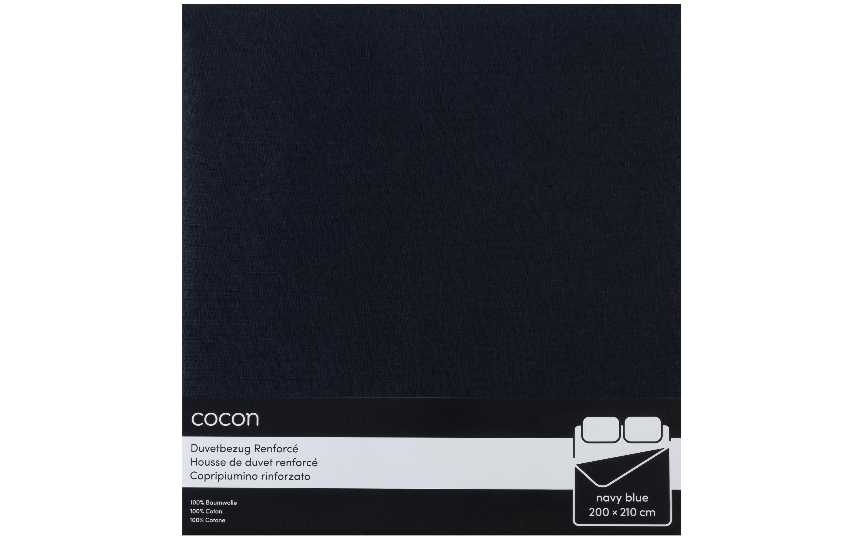 COCON Duvetbezug Renforcé 200x210 cm, dunkelblau