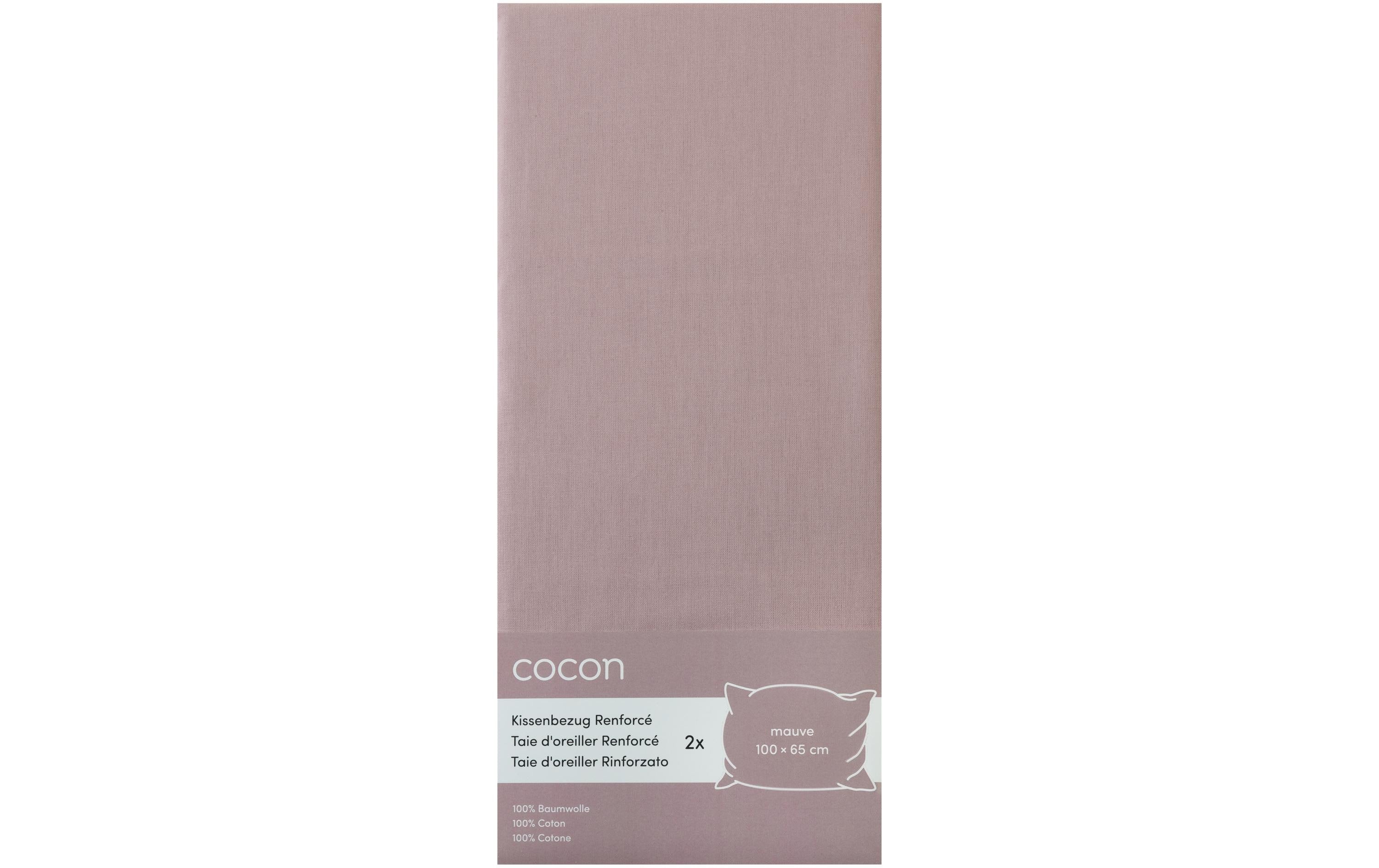 COCON Kissenbezug Renforcé 2 Stk., 100x65 cm, mauve